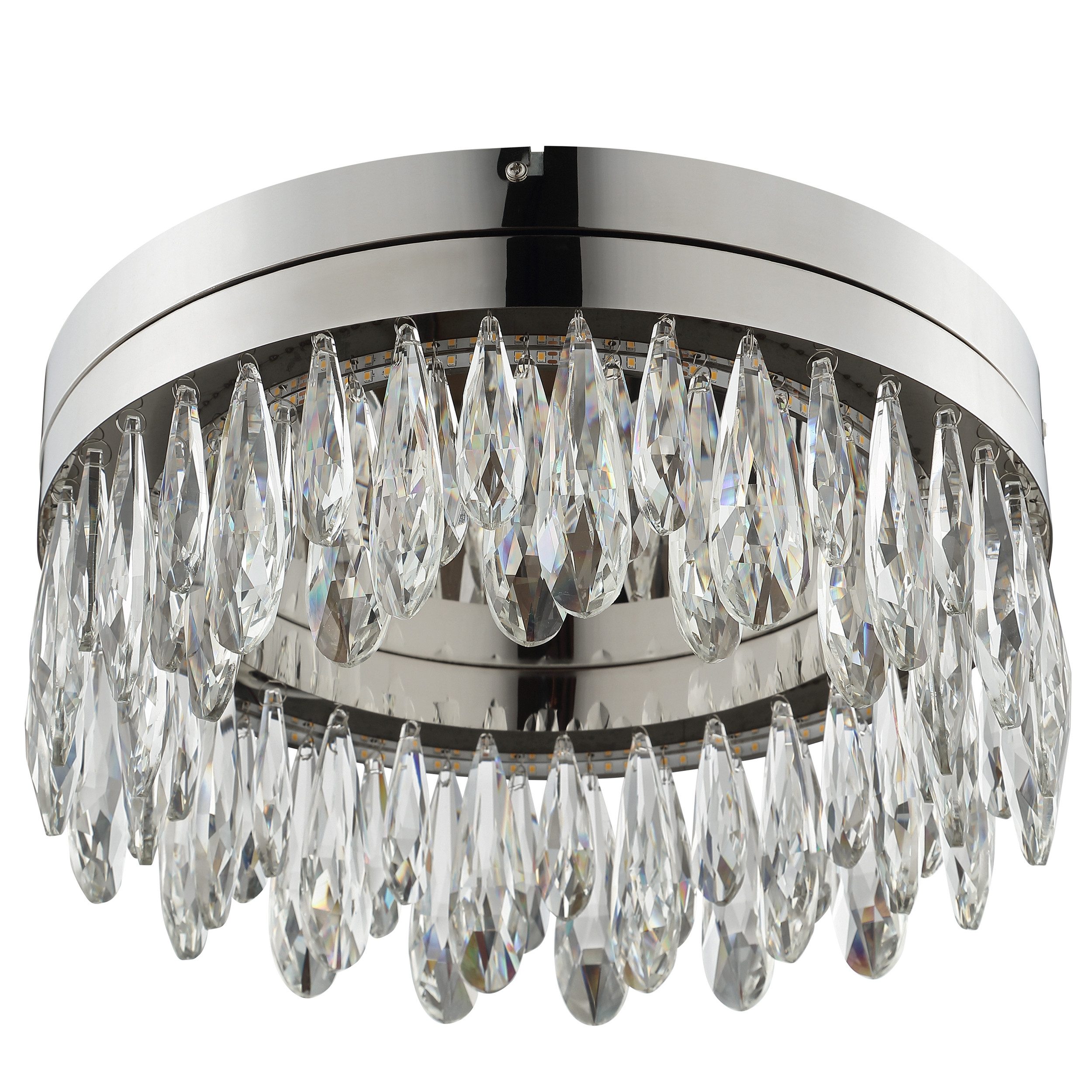 lumiCouture LED Deckenleuchte Celestia, Memoryfunktion, mehrere Helligkeitsstufen, LED fest integriert, Warmweiß, Ø 40 cm, 3300 lm, 2700 K, K9- Kristalle, Memoryfunktion