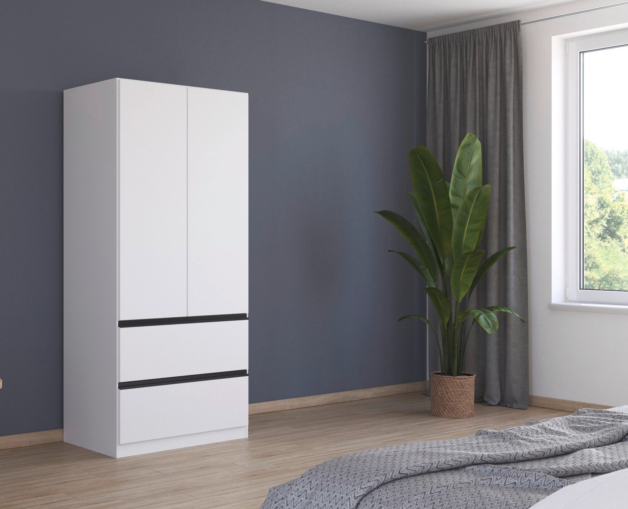 rauch Drehtürenschrank Kleiderschrank Schrank Garderobe COSTA in den Breiten 91/136/181 cm (in 3 Ausstattungen BASIC/CLASSIC/PREMIUM) viel Platz, grifflose Front und Push-to-Open Funktion MADE IN GERMANY