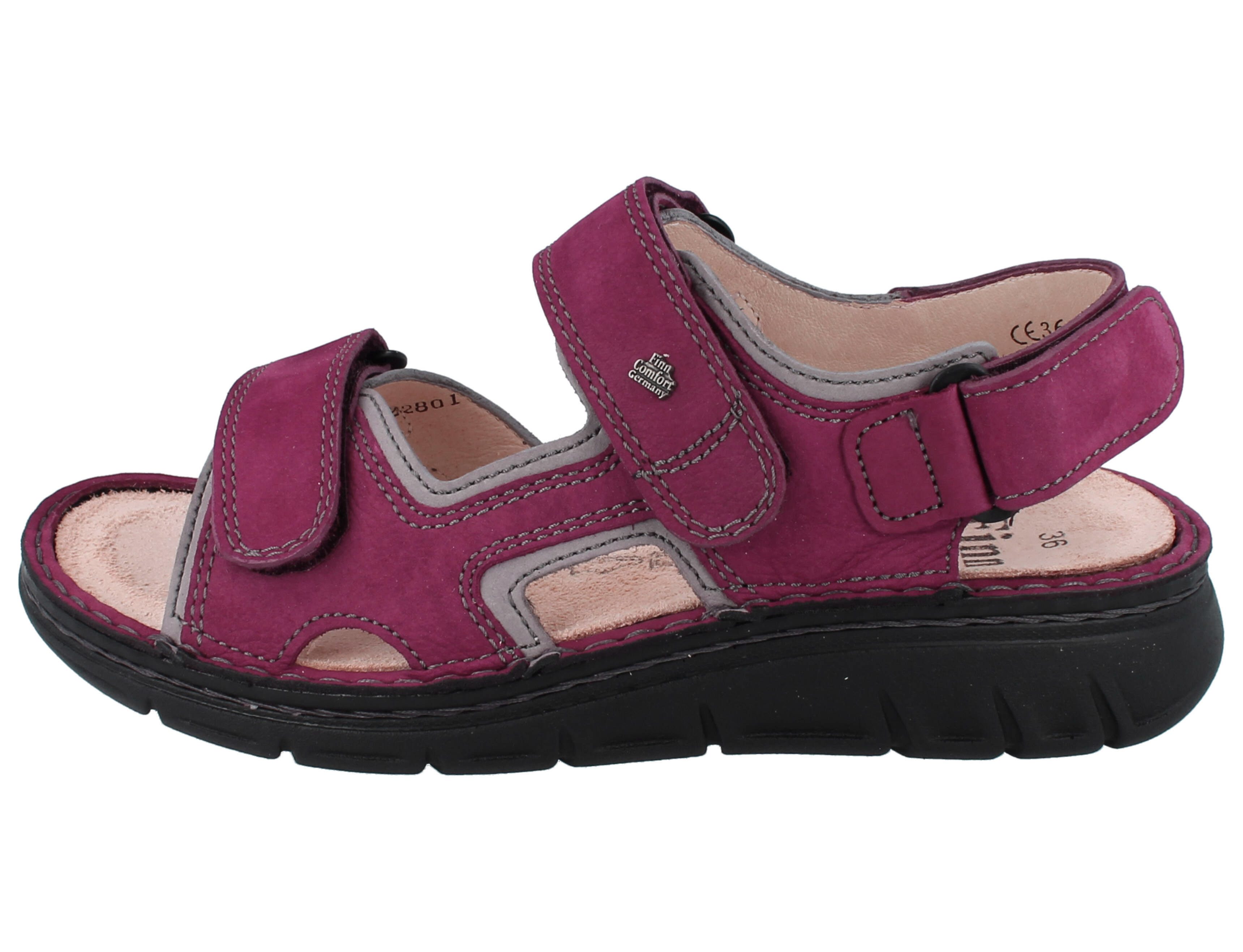 Finn Comfort FINN COMFORT Wanaka Soft Damen Sandale rot Nubukleder - Größe: 37 Sandale Wechselfußbett