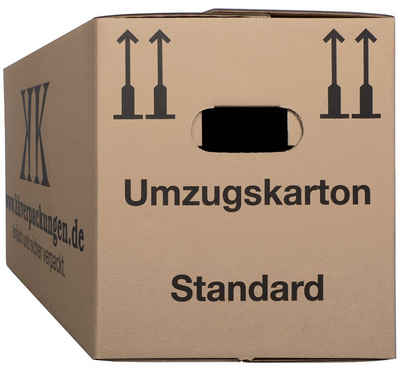 KK Verpackungen Aufbewahrungsbox (Spar-Set, 150 St., 150er-Set), Umzugskartons Umzugskiste Bücherkarton in Basicqualität Braun