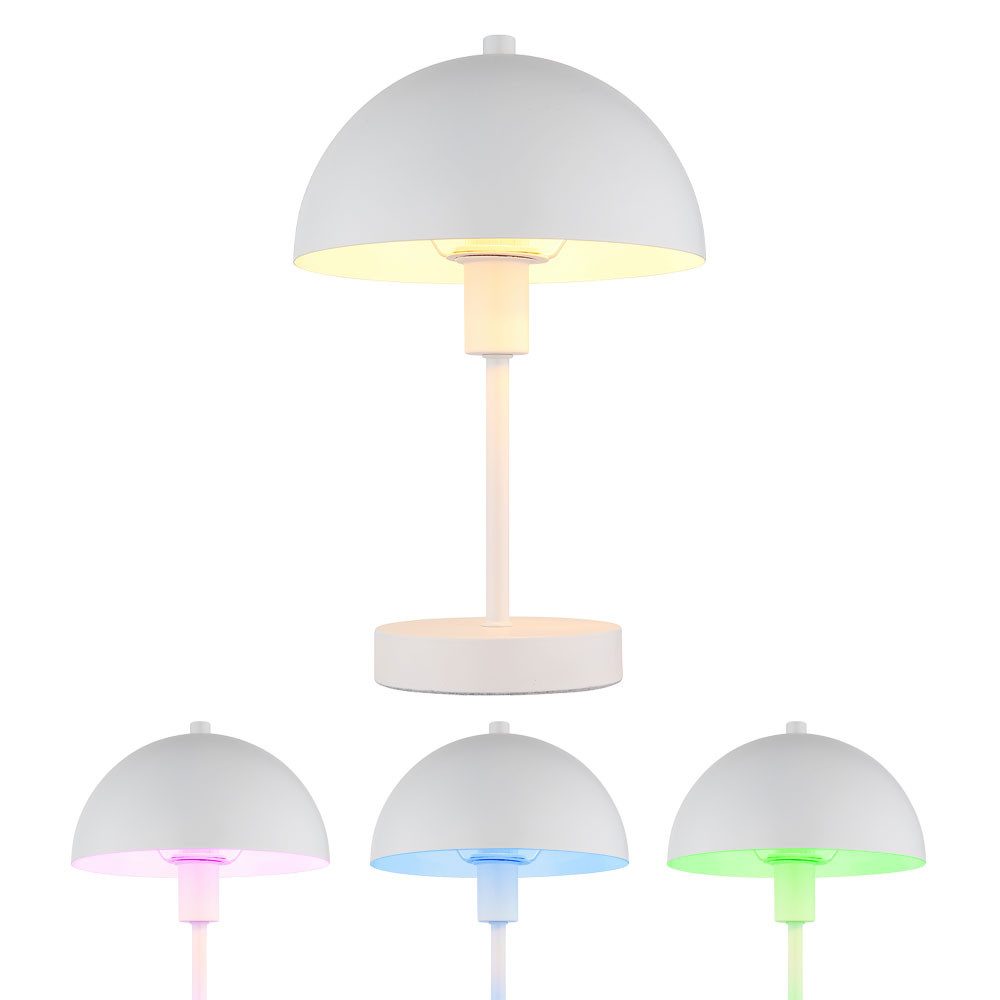 GLOBO LIGHTING LED Tischleuchte, Leuchtmittel inklusive, Kaltweiß, Warmweiß, Neutralweiß, Tageslichtweiß, Farbwechsel, RGB, Tischlampe Pilzleuchte Smart RGB LED App CCT weiß