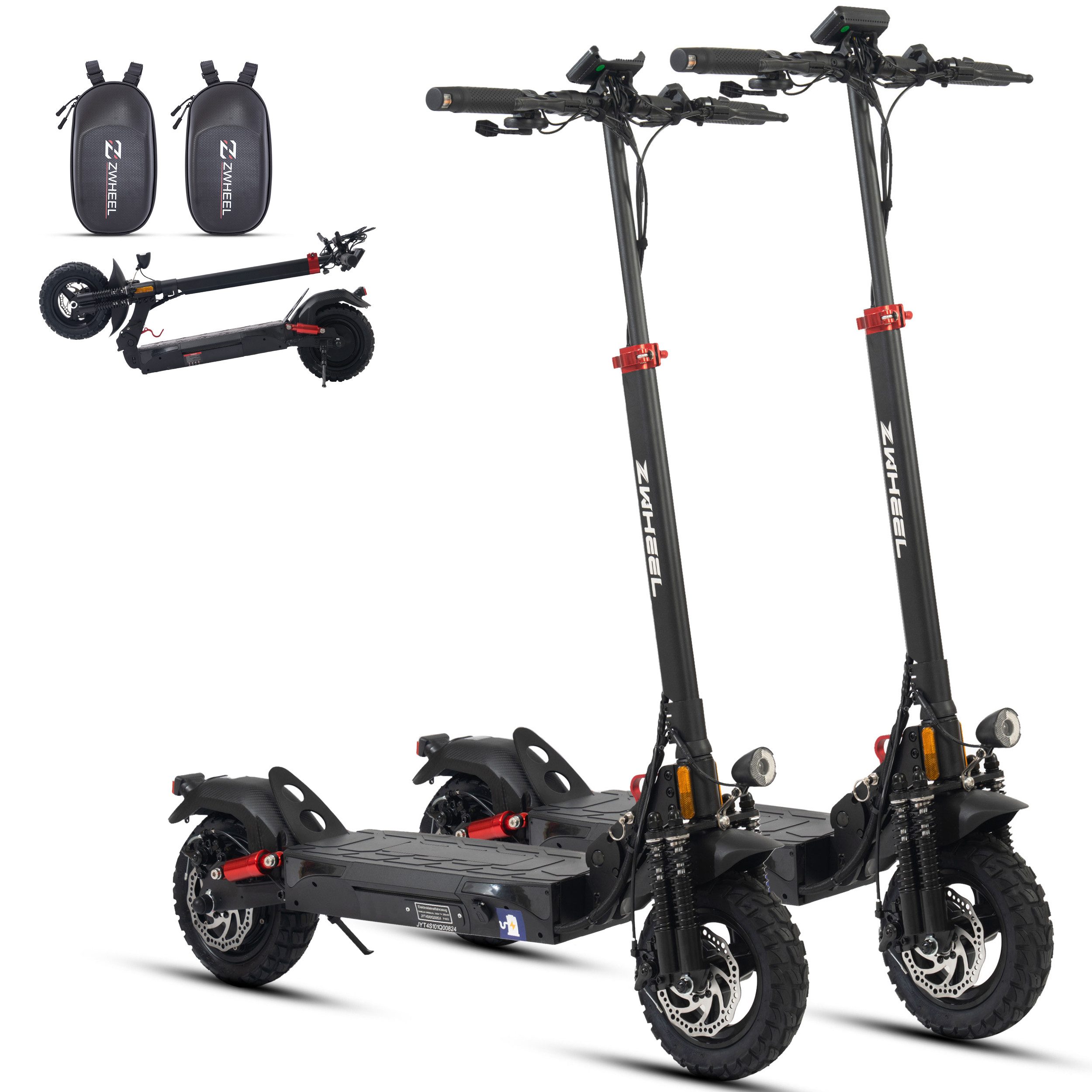 E-Scooter 2 Stück 10 Zoll E-roller mit Straßenzulassung (ABE)