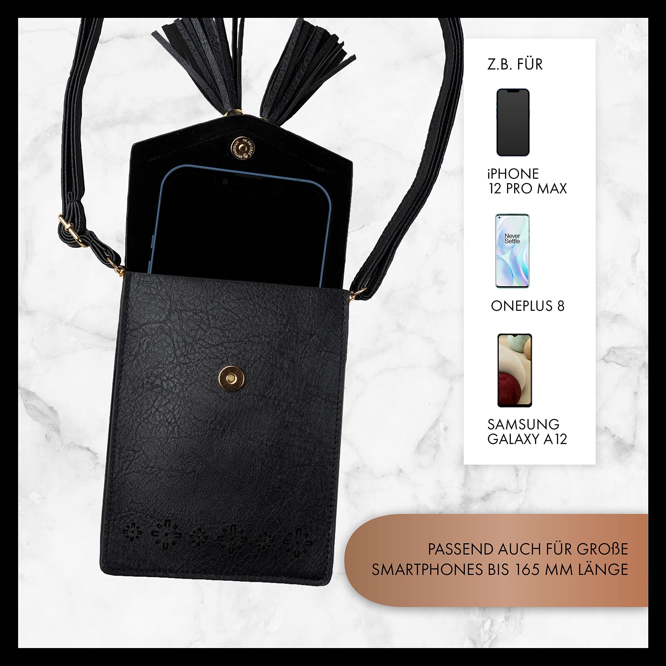 XiRRiX Handytasche Handy Tasche Damen zum Umhängen - Umhängetasche aus Lederimitat (1-tlg., kompatibel mit Apple Iphone), in wunderschönem Design