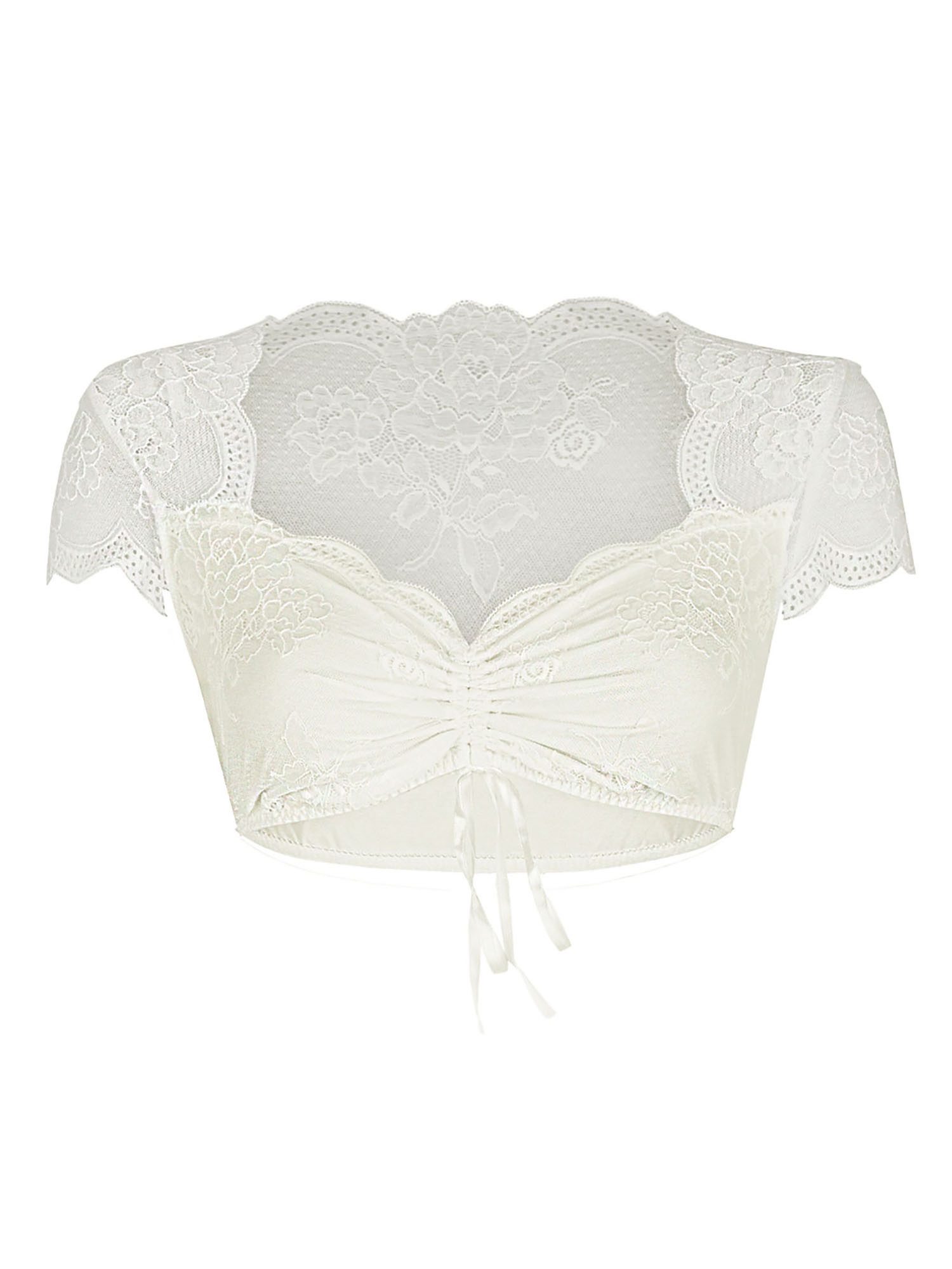 Nina Von C. Dirndlbluse Dirndlbluse, kurzarm Tracht (Stück, 1-tlg)