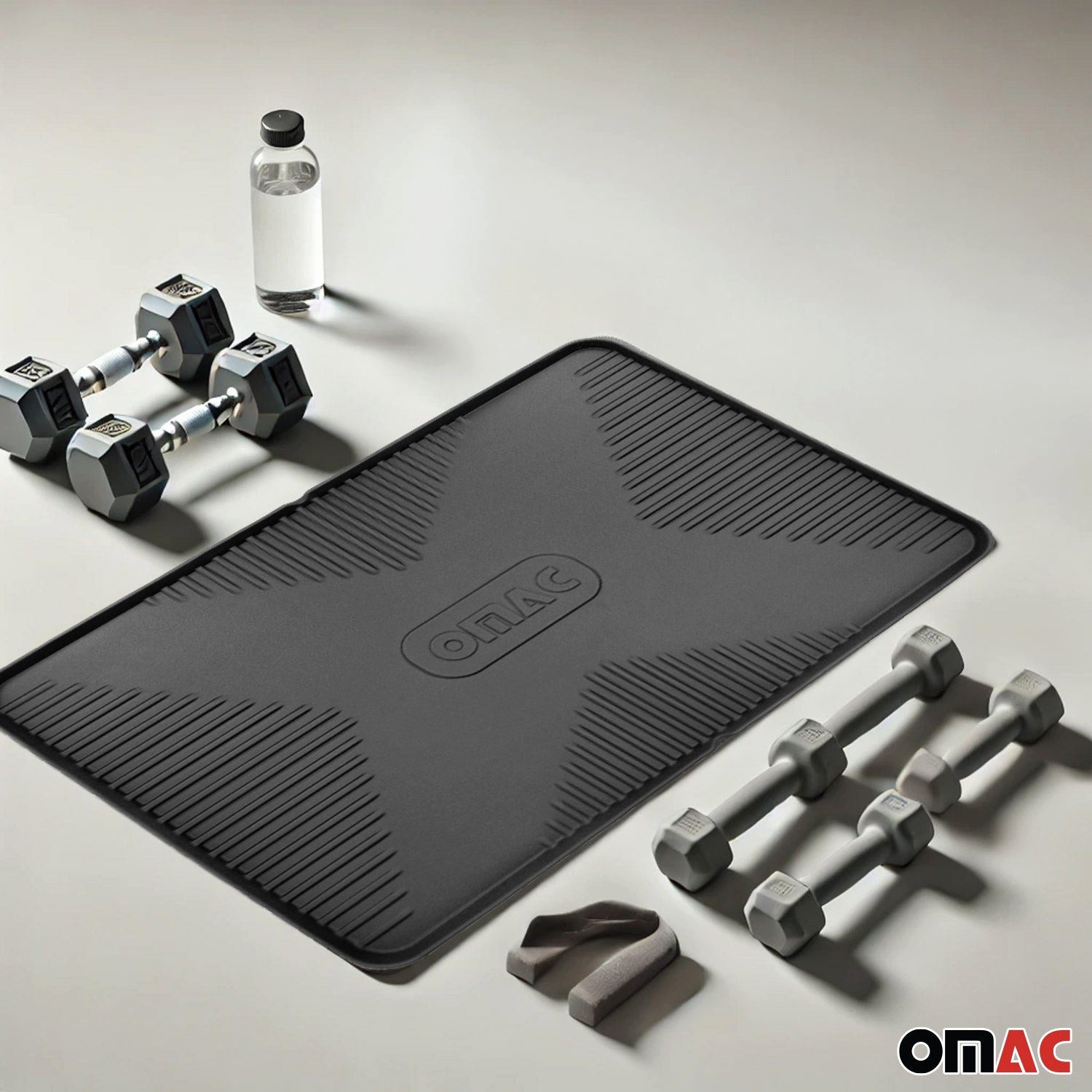 OMAC Bodenmatte Fahrradmatte Antirutsch Bodenschutzmatte Mehrzweckmatte 115x75cm Gummi