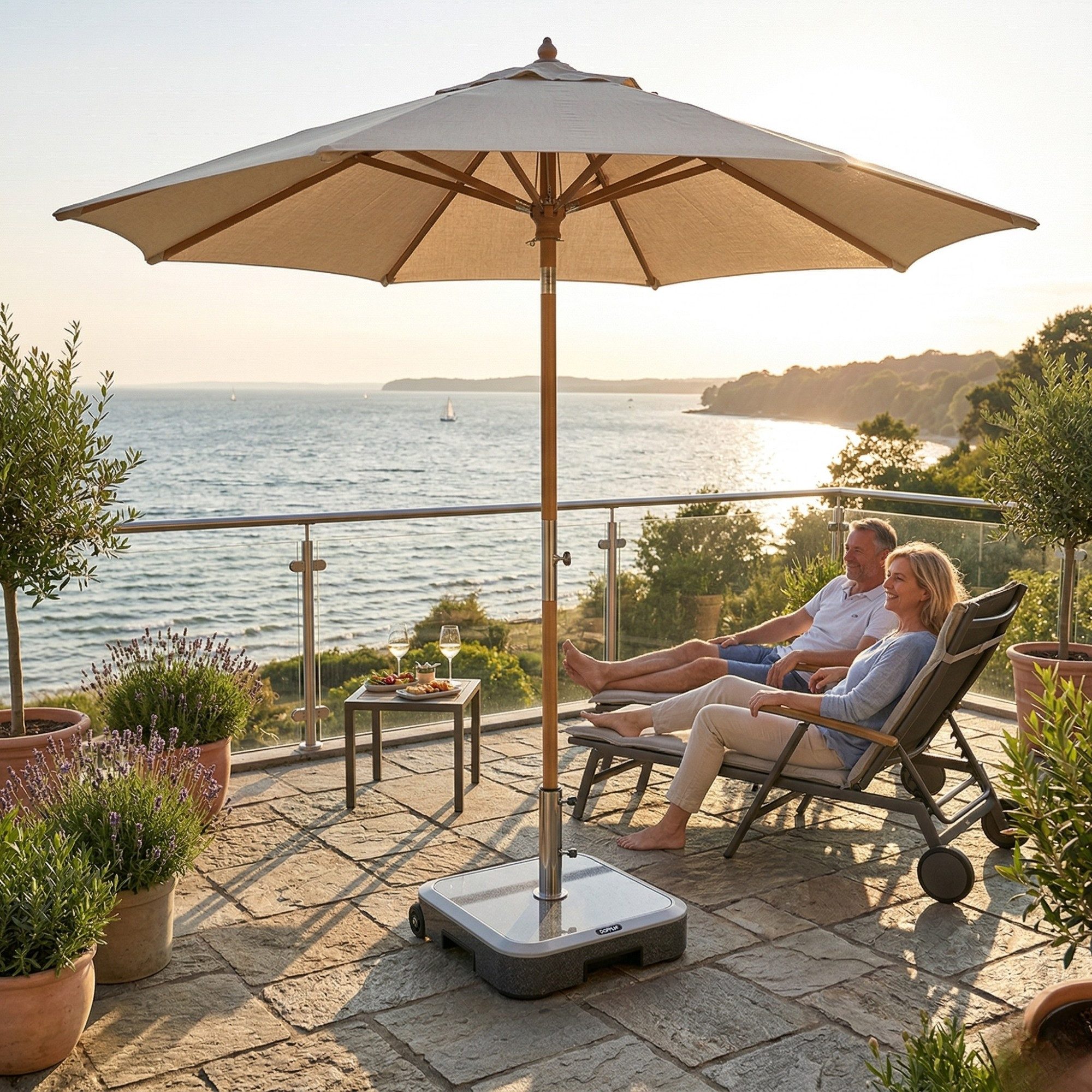 doppler® Betonschirmständer Doppler Granitsockel EXPERT Trolley Sockel 50 kg mit Rollen