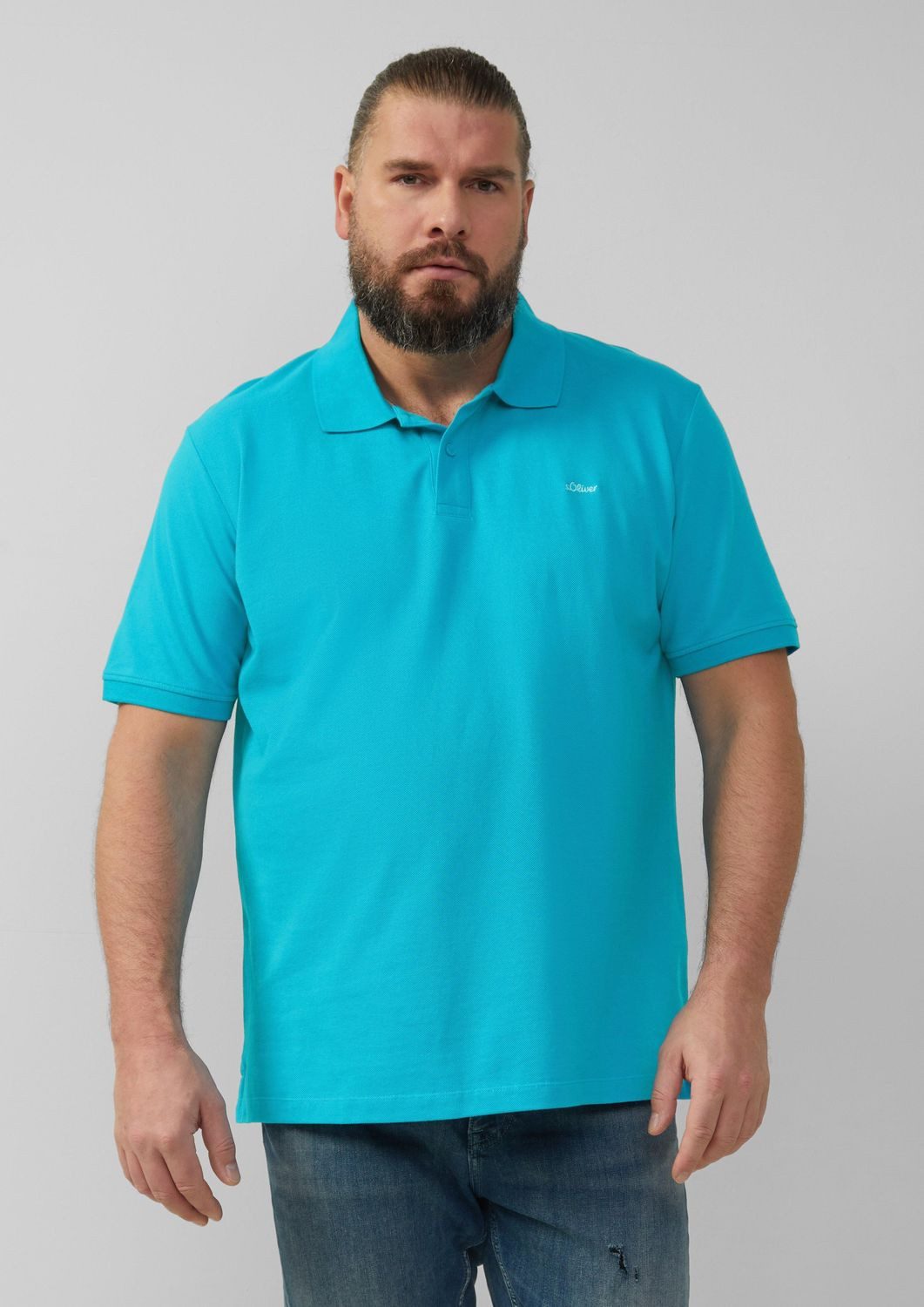 s.Oliver Poloshirt Big Size (1-tlg) Kragen, Köpfe, Logo