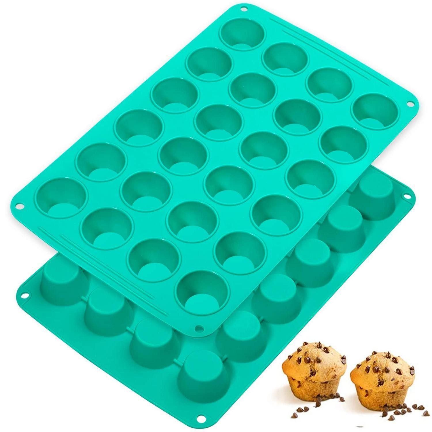 LuxusKollektion Muffinform Mini-Muffinform Silikon 24er 4,8cm, (24-tlg)