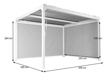 MCW Pergola MCW-L41-2, BxTxH: 306x306x224 cm, (3-tlg), Inkl. Füße für eine stabile Standfestigkeit, Gestell mit 8x8cm Pfosten