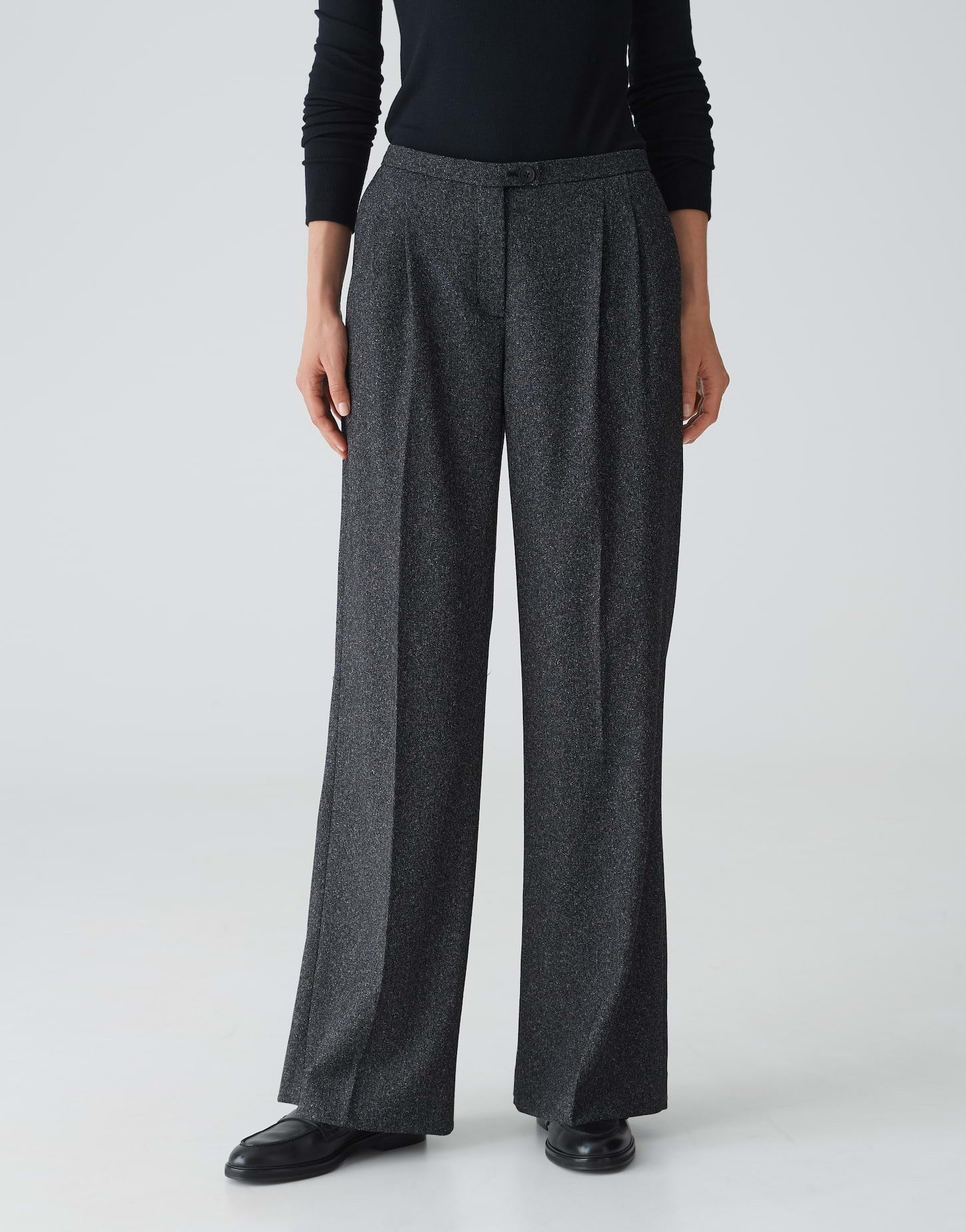 Anzughose Wide Leg Pants MUKINA mit Bundfalten