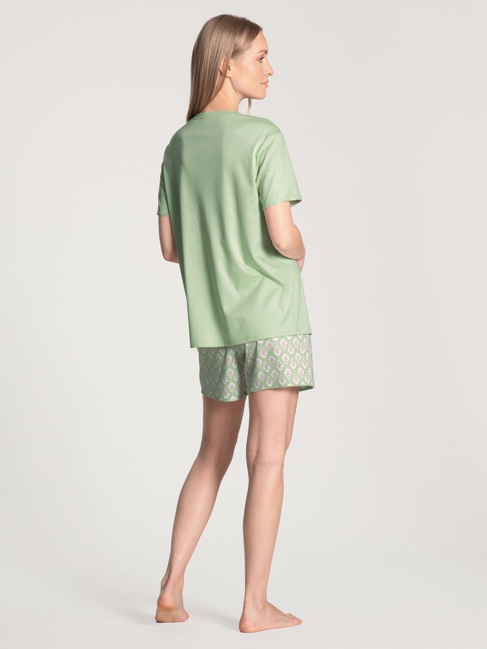 Kurzpyjama Hose tlg., CALIDA 1 Stück, (1 1 41293 Stück) gemusterte Pyjama Calida grün