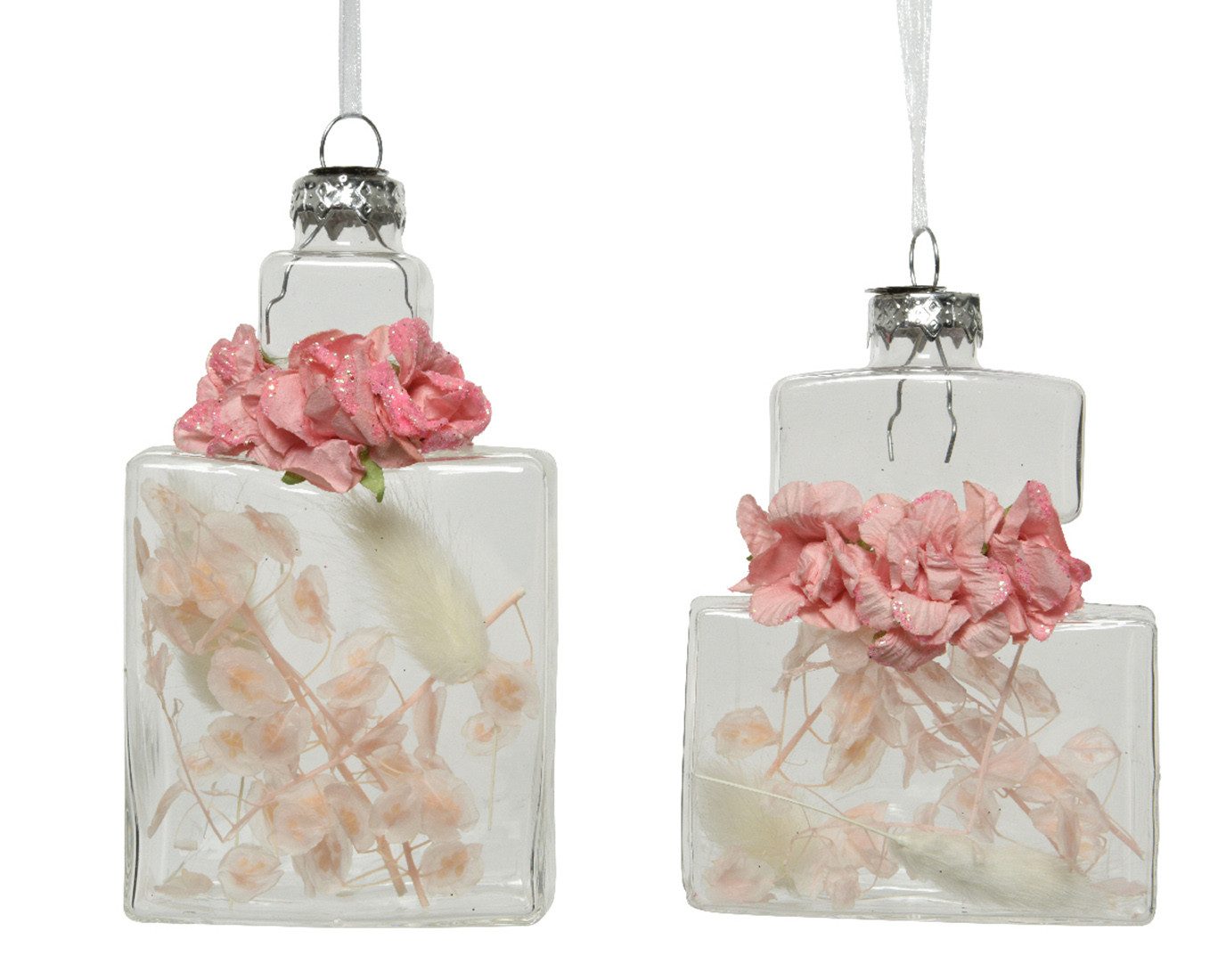 Kaemingk Christbaumschmuck, Christbaumschmuck Glas Parfüm Flakon gefüllt 10cm - 1 Stück sortiert