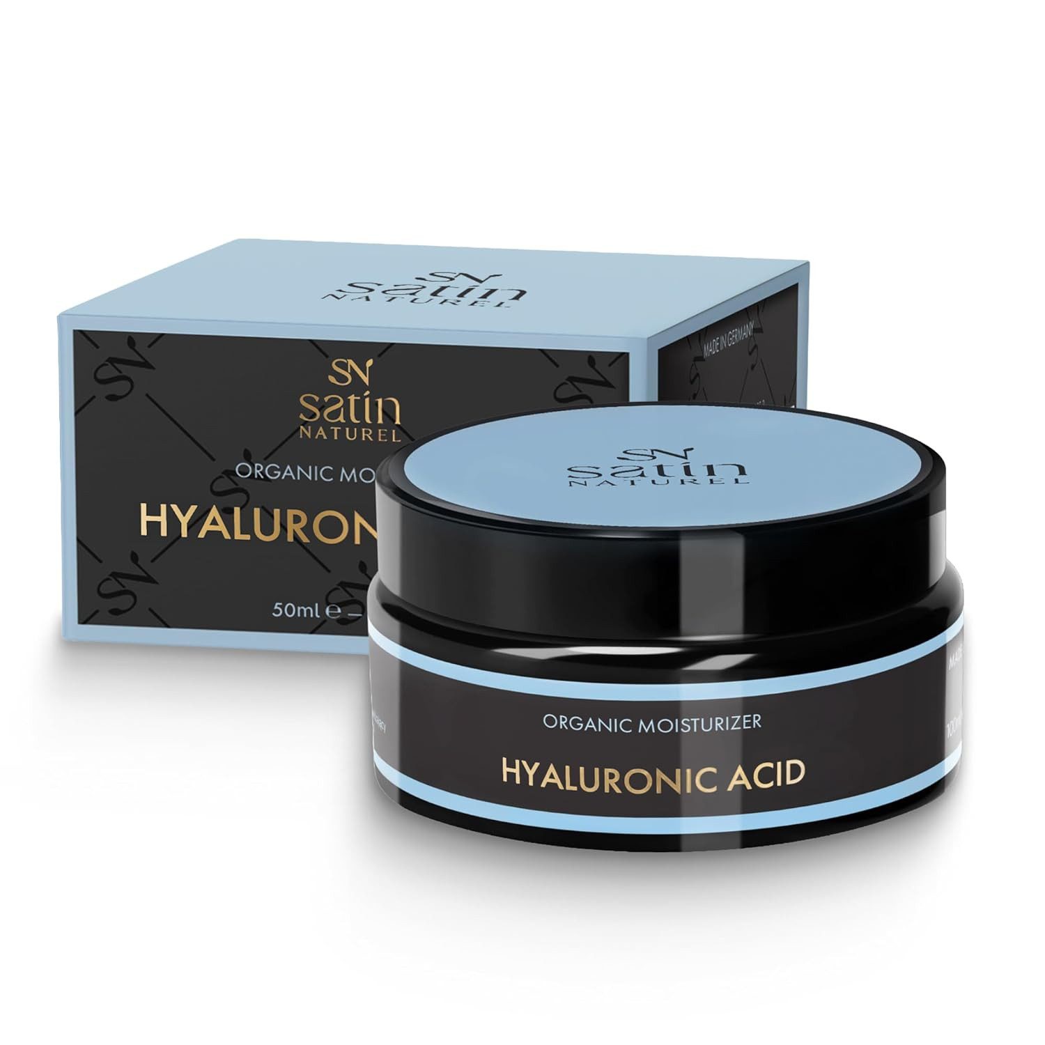 Satin Naturel Feuchtigkeitscreme Bio Aloe Vera & Hyaluron, Vegan & Naturkosmetik, für trockene & empfindliche Haut