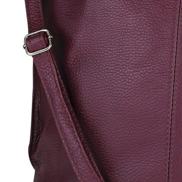 Toscanto Schultertasche Toscanto Damen Schultertasche Shopper (Schultertasche), Damen Schultertasche, Shopper Leder, bordeaux, rot, Größe ca. 40cm