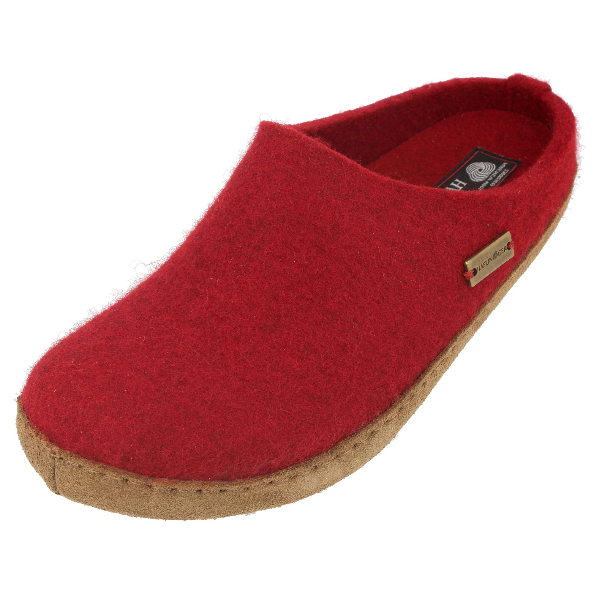 Haflinger Emils Toffel Filzpantoffel Hausschuh mit Ledersohle Unisex Hausschuh