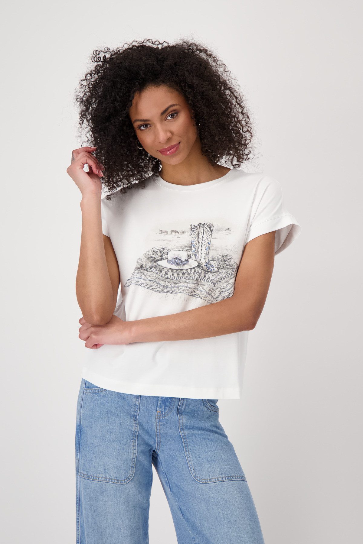 Monari T-Shirt Shirt Cowboy Stiefel Mit günstig online kaufen