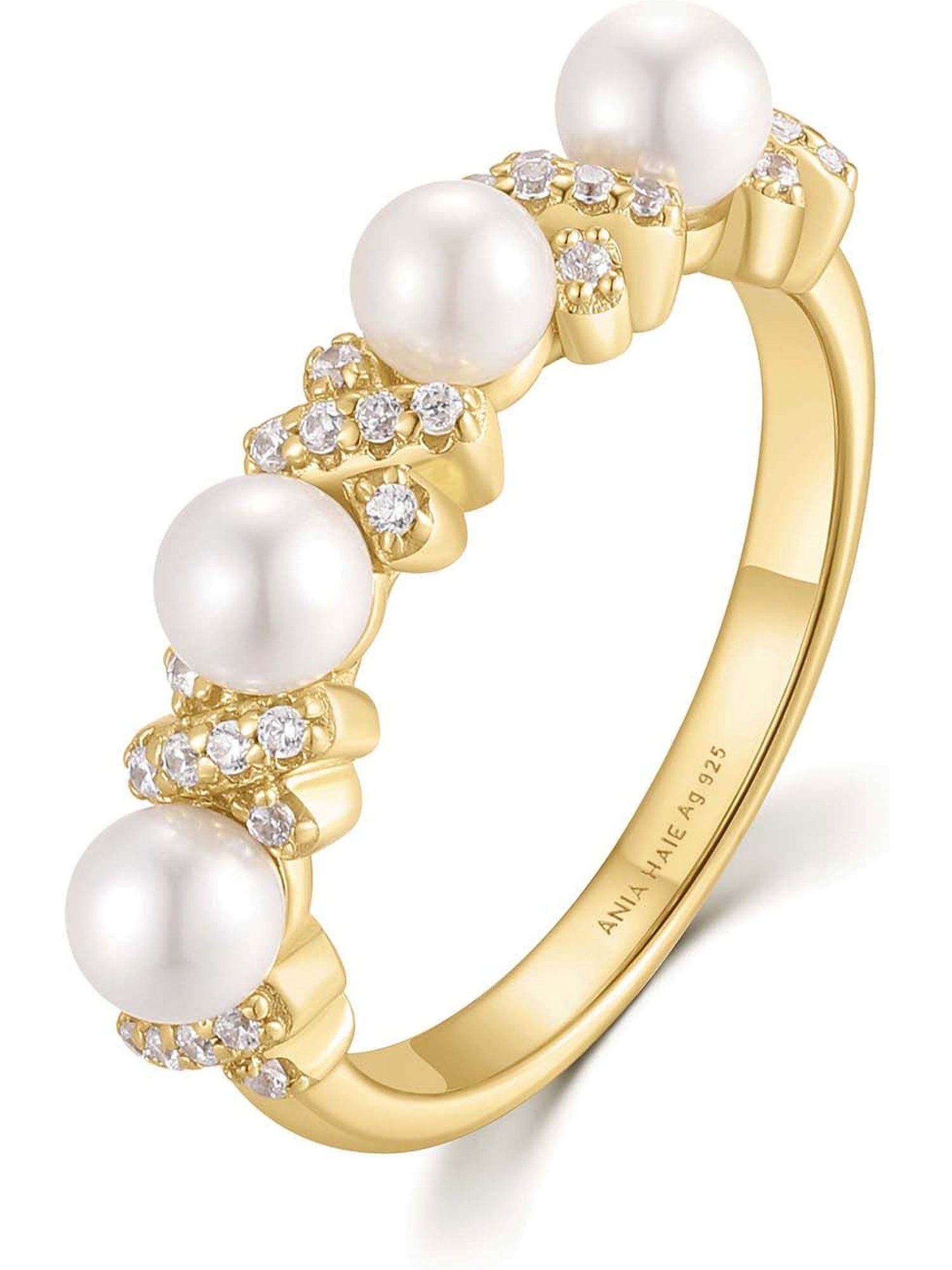 Ania Haie Fingerring Ania Haie Damen-Damenring 925er Silber 30 Zirkonia, Zirkonia