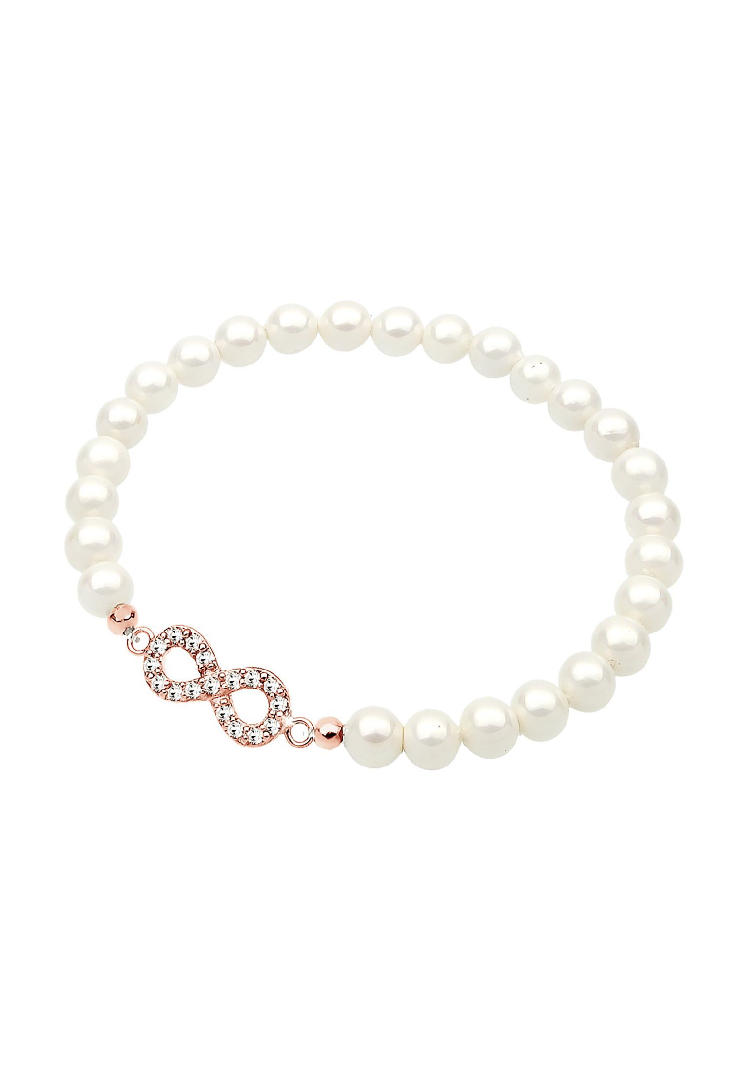 Elli Perlenarmband Infinity Symbol Muschelkernperlen Weiß günstig online kaufen