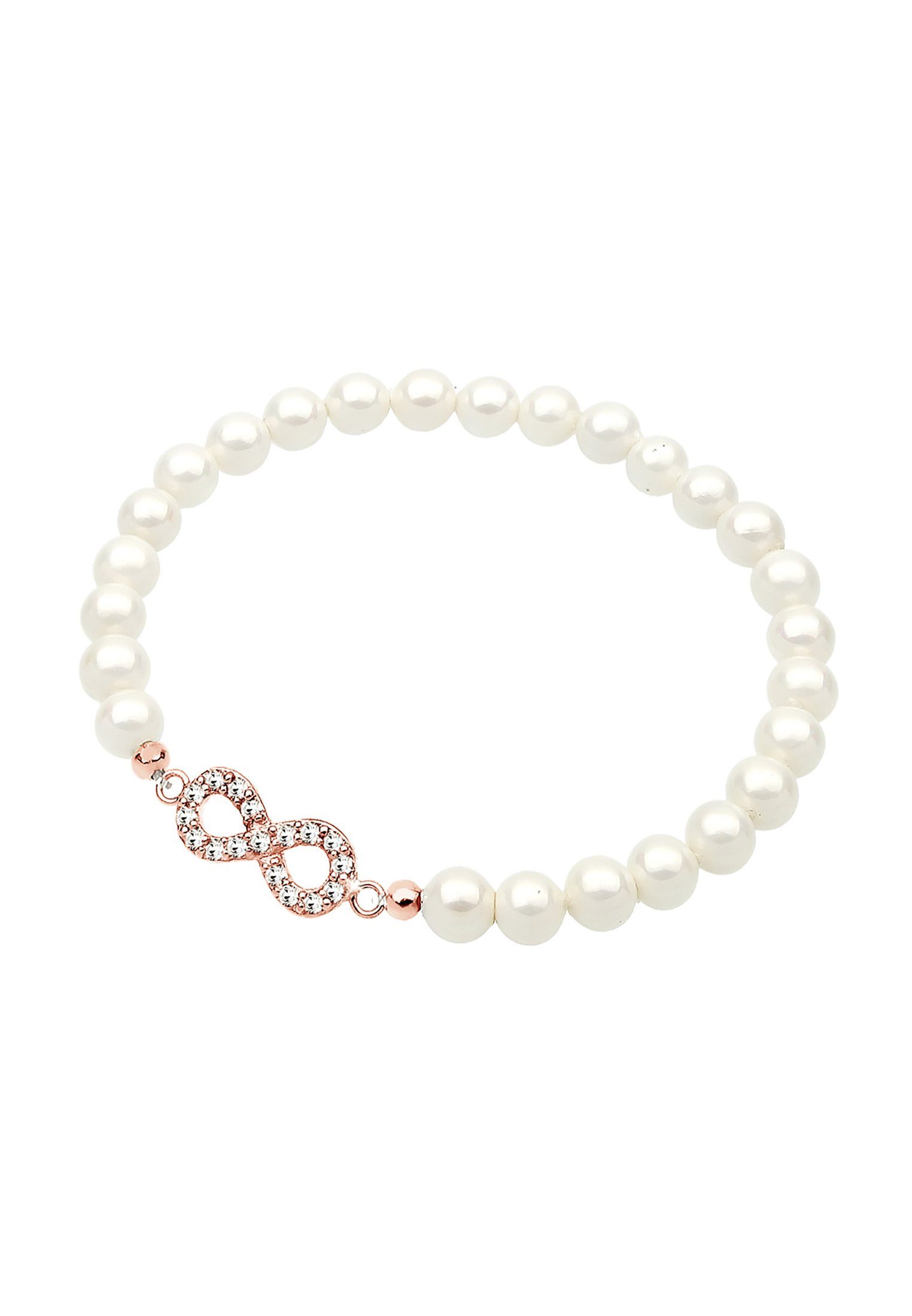 Elli Perlenarmband mit Perlen Kristalle aus und Infinity Rosegold