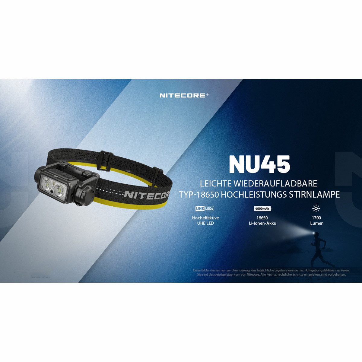 Nitecore LED Stirnlampe NU45 1700 Lumen - LED Stirnlampe