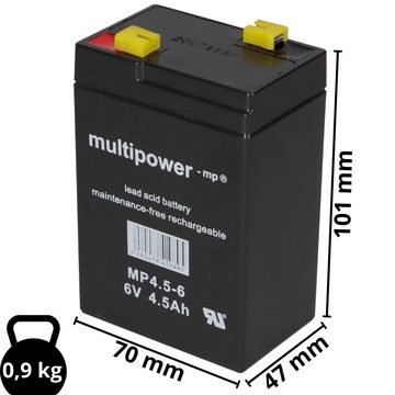 Multipower Multipower Blei-Akku MP4,5-6 Pb 6V 4,5Ah Faston 4,8 Bleiakkus