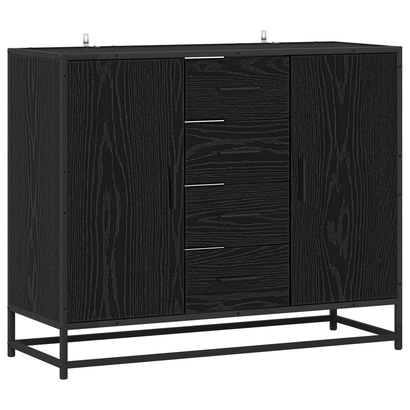 vidaXL Sideboard Sideboard Schwarz Eichen-Optik 92 x 35 x 76 cm Holzwerkstoff (1 St)