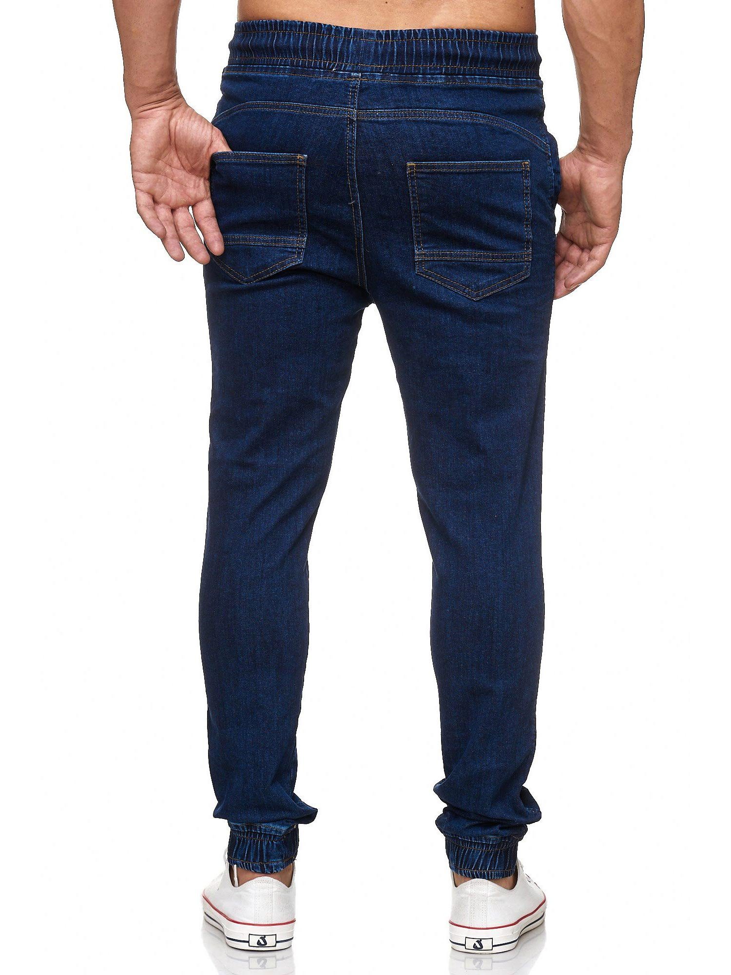 Tazzio Straight-Jeans 17504 Sweat Hose im dunkelblau Jogger-Stil