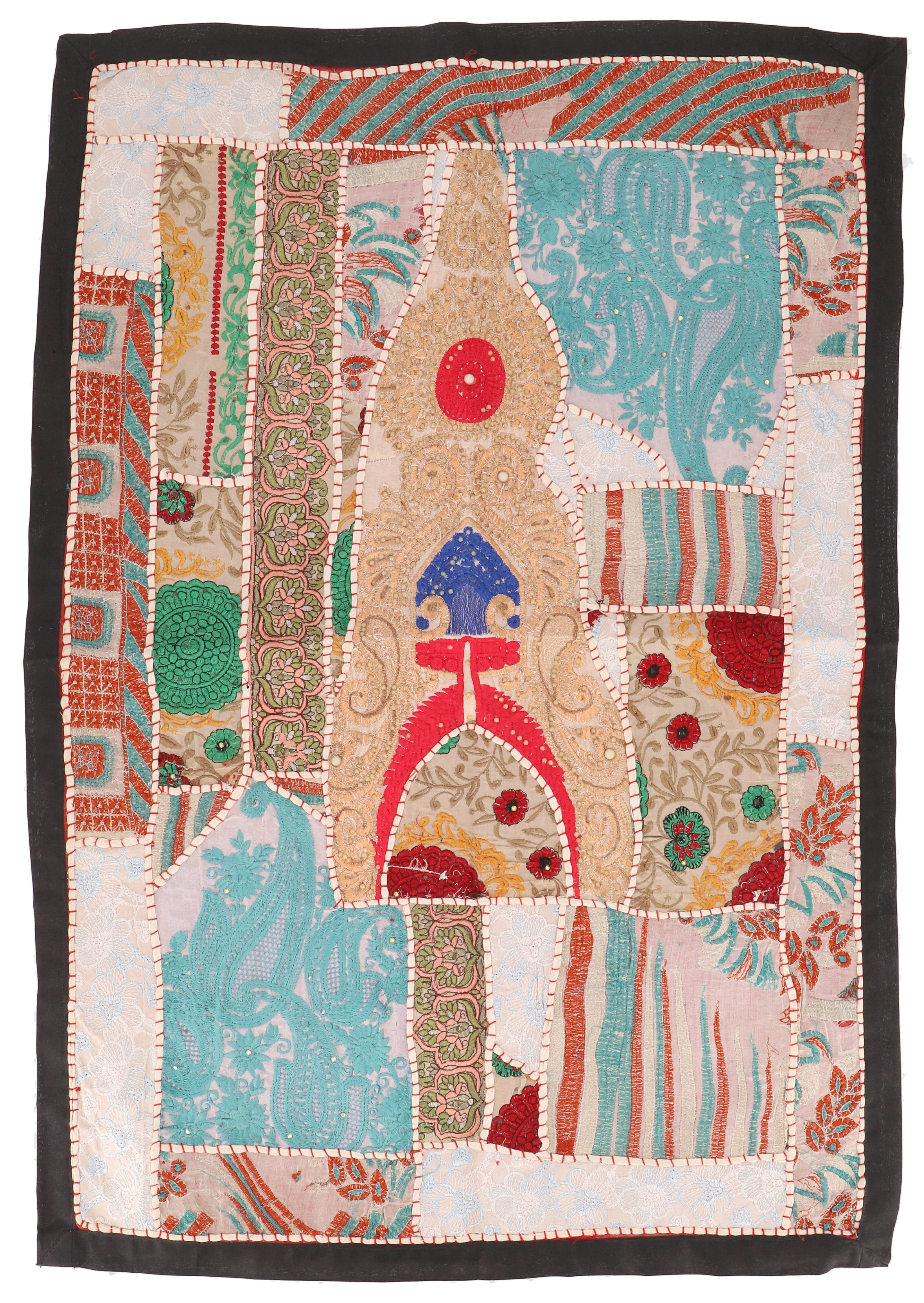 Guru-Shop Wandteppich Indischer Wandteppich Patchwork Wandbehang.., Höhe: 65 mm