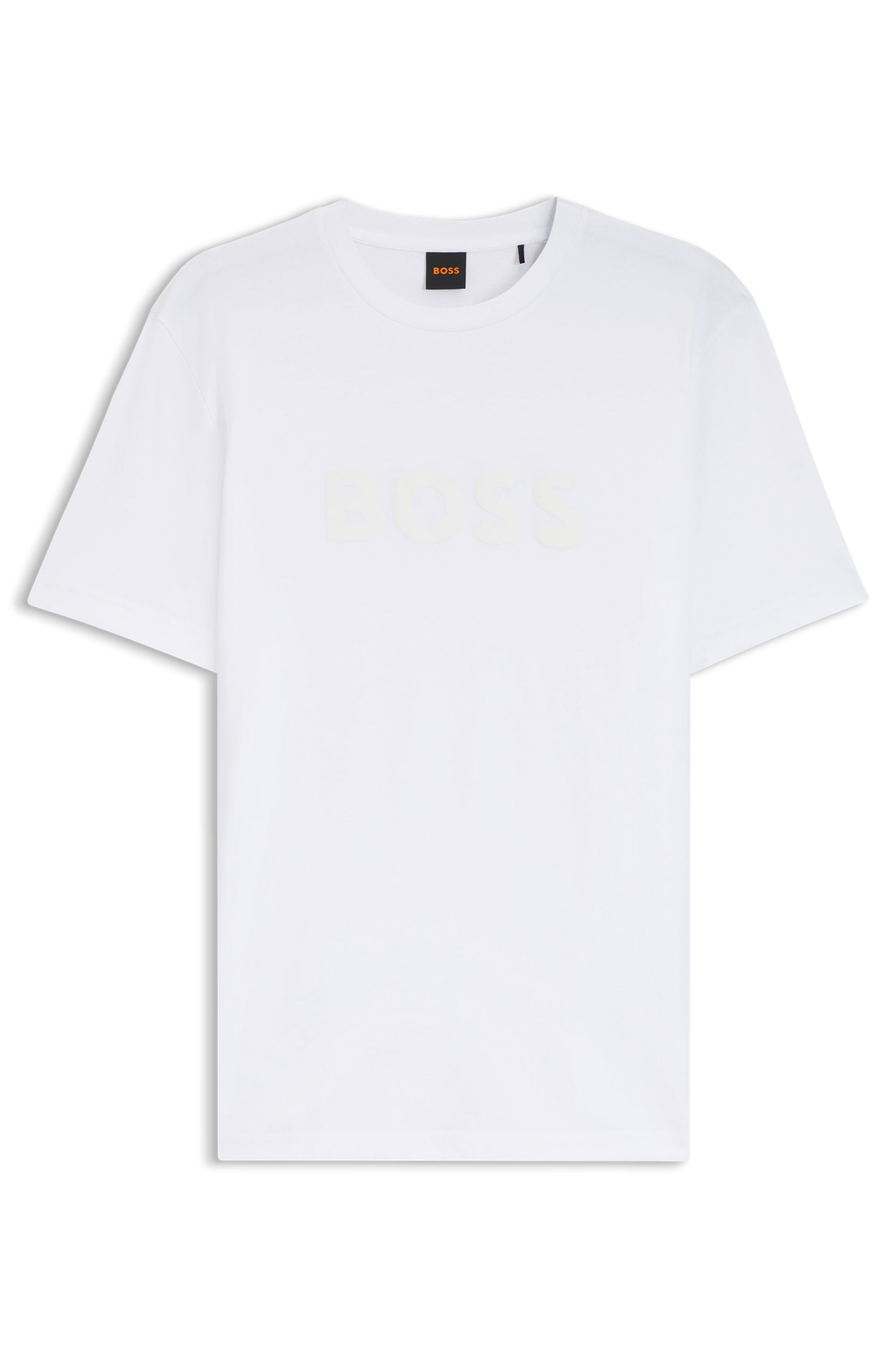 BOSS ORANGE T-Shirt Rundhalsausschnitt, Regular Fit, großer Logodruck – Bild 4 von 5