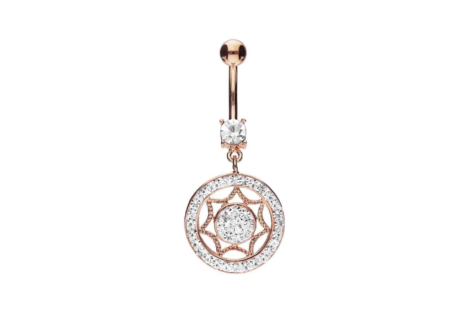 PIERCINGLINE Bauchnabelpiercing Chirurgenstahl Bananabell mit Brass-Design MANDALA (Bananabells, 1-tlg)