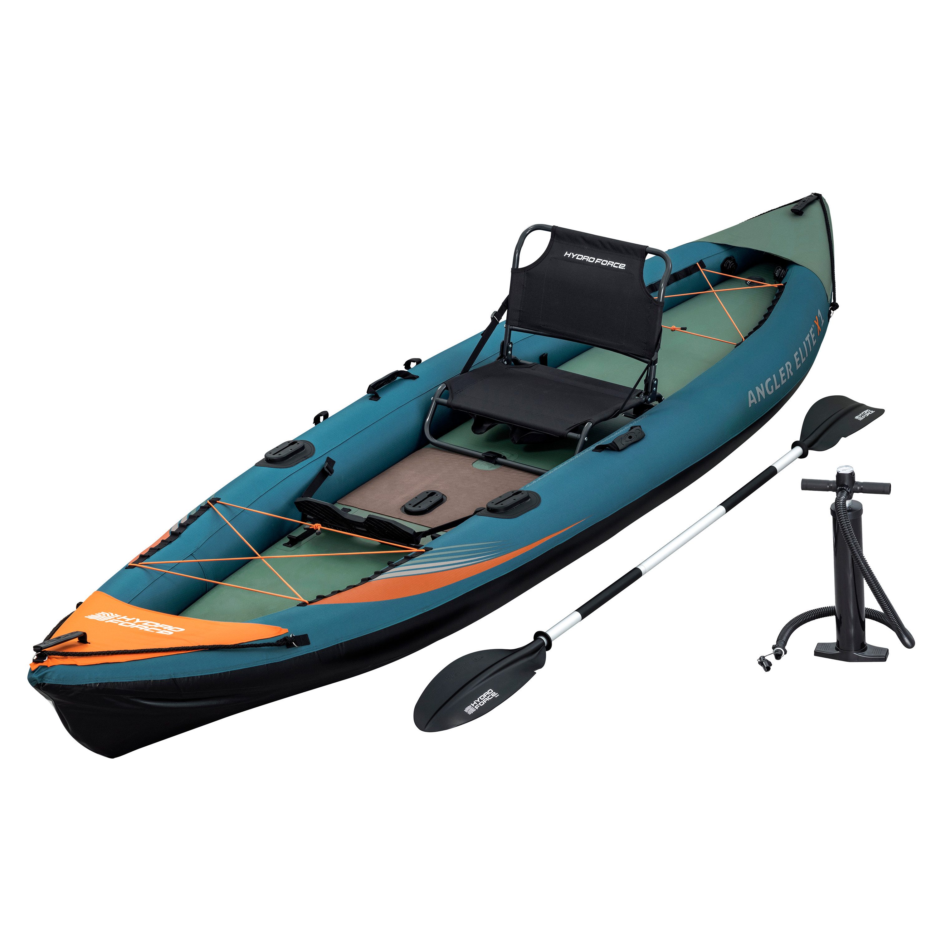 Bestway Ruderboot Hydro Force® Kajak-Set Angler Elite™ 380x99x37cm, mit umfangreichem Zubehör