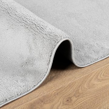 Teppich Teppich OVIEDO Kurzflor Grau 160x160 cm, vidaXL, Quadrat