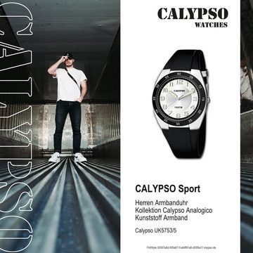 CALYPSO WATCHES Quarzuhr Calypso Herren Uhr K5753/5 Kunststoffband, (Analoguhr), Herren Armbanduhr rund, Kunststoff, PUarmband schwarz, Sport