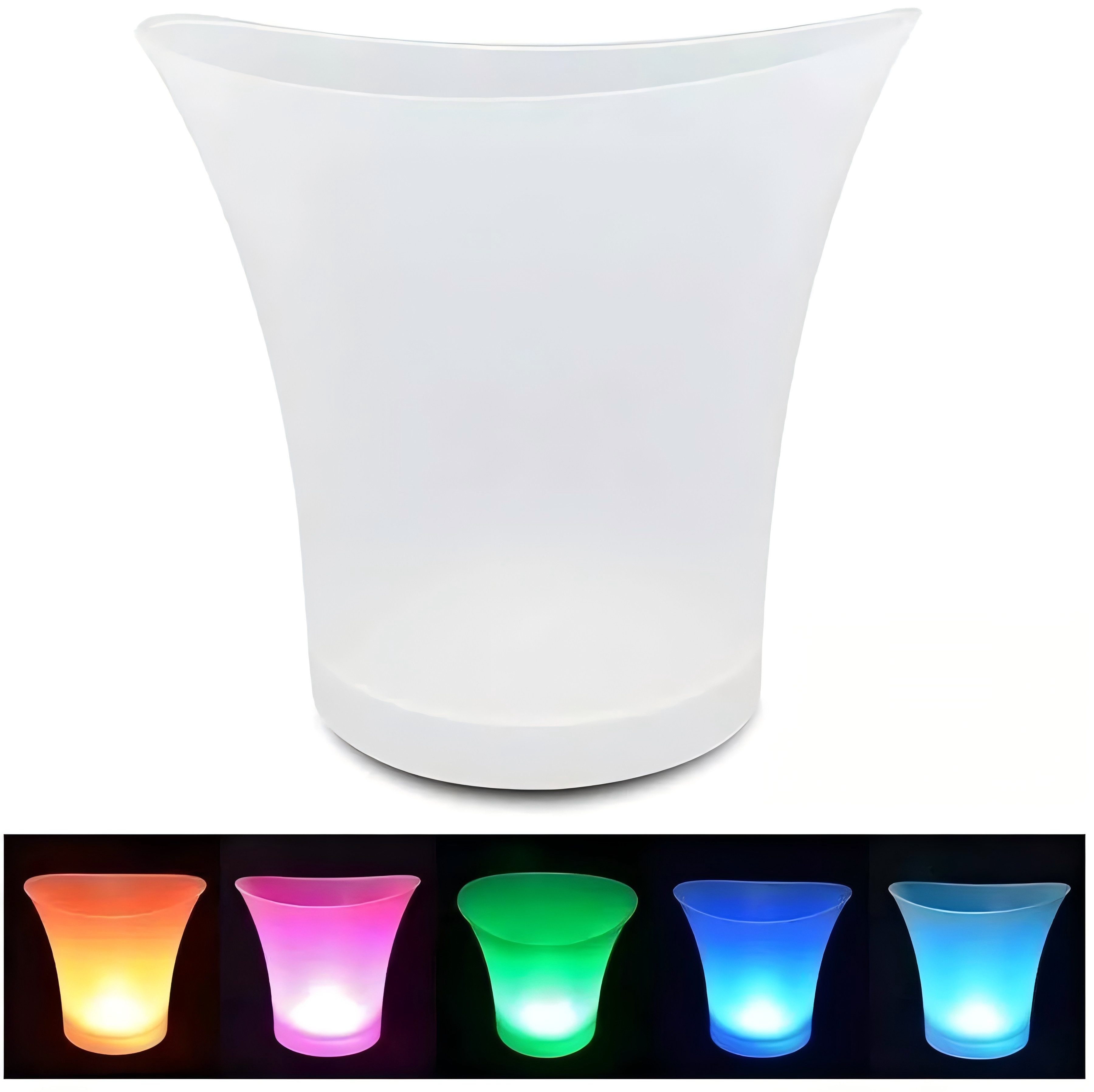 Smad Outdoor-Flaschenkühler DIB-5ATYK-1, 5L LED glühende Eiskübel 7 Farbe ändern Wein Getränke Bar Party