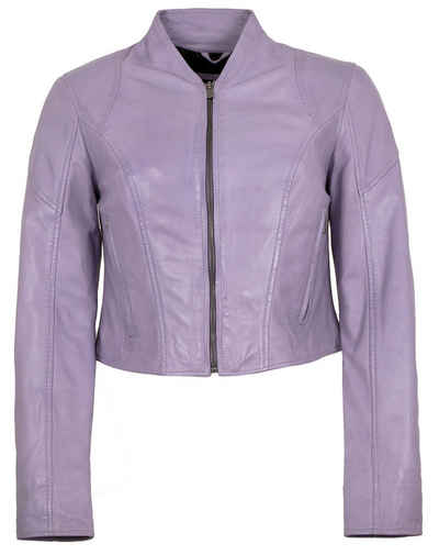 Jilani Lederjacke Lulal Jilani - Damen Echtleder Lederjacke Kurzjacke Lammnappa lavendel