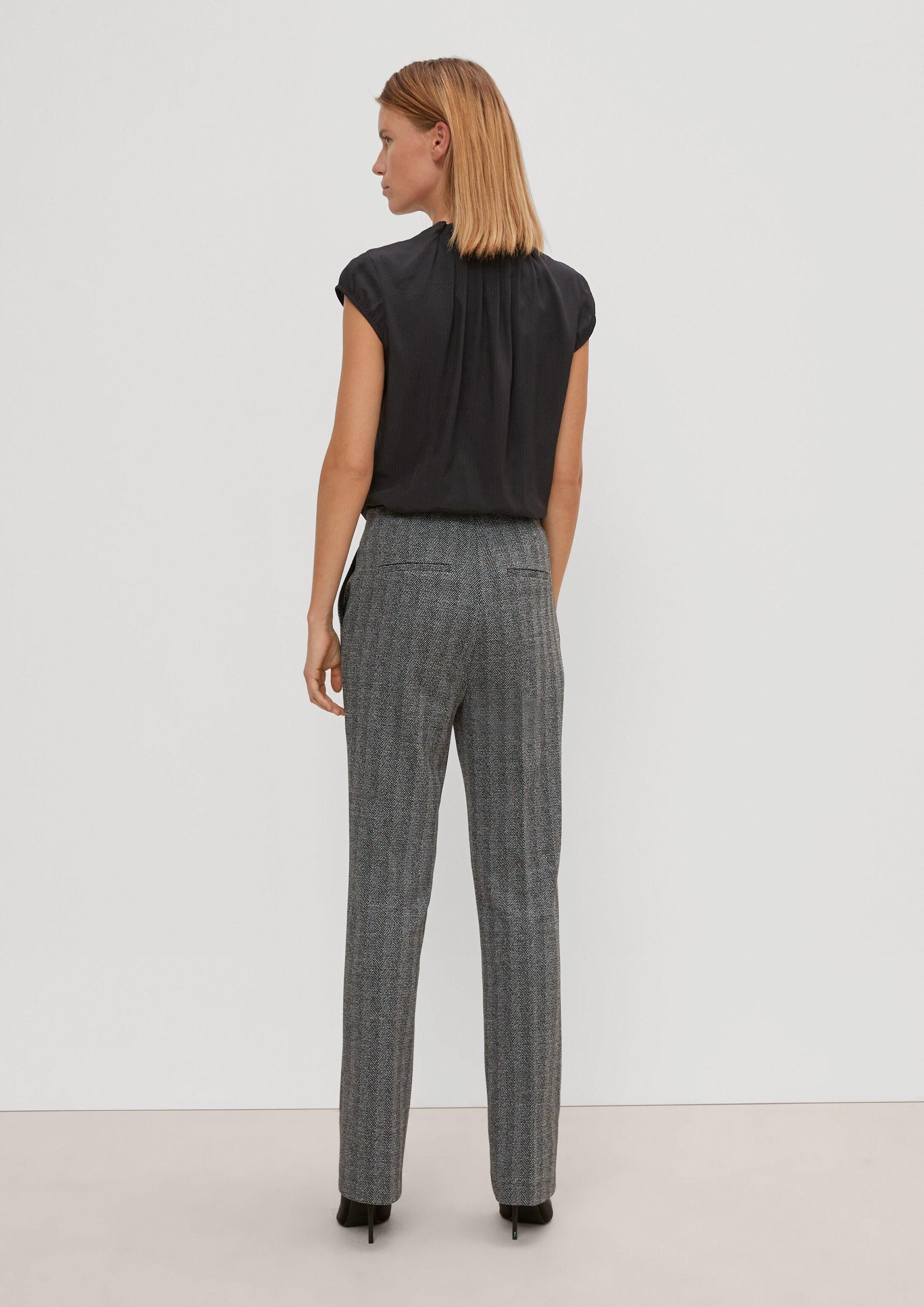 comma Kurzarmbluse Bluse Viskosebluse mit Strukturmuster
