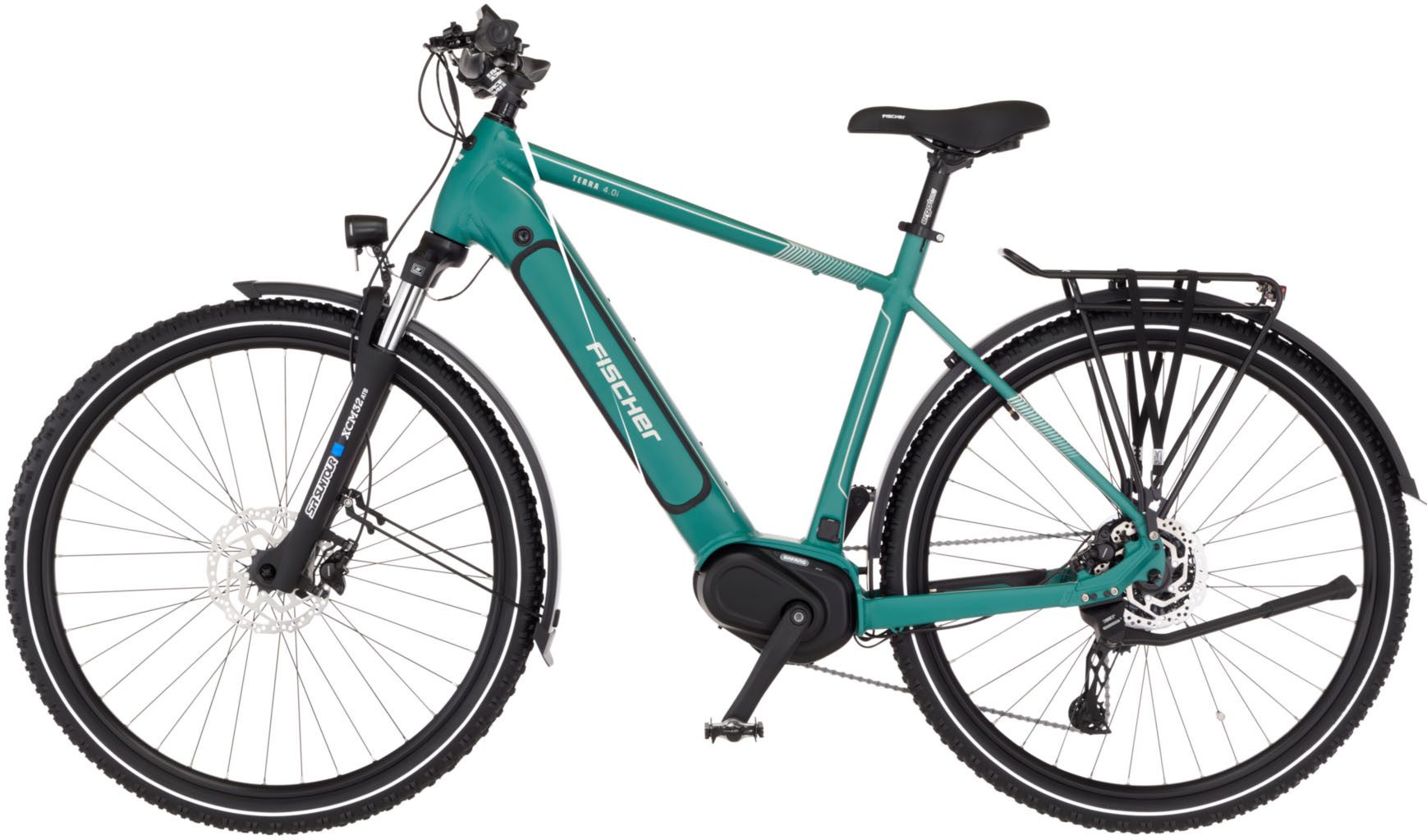 FISCHER Fahrrad E-Bike ATB TERRA 4.0i 630 55, 10 Gang Shimano CUES Schaltwerk, Mittelmotor, 630 Wh, (mit Akku-Ladegerät, mit Werkzeug), Pedelec, Elektrofahrrad für Damen und Herren
