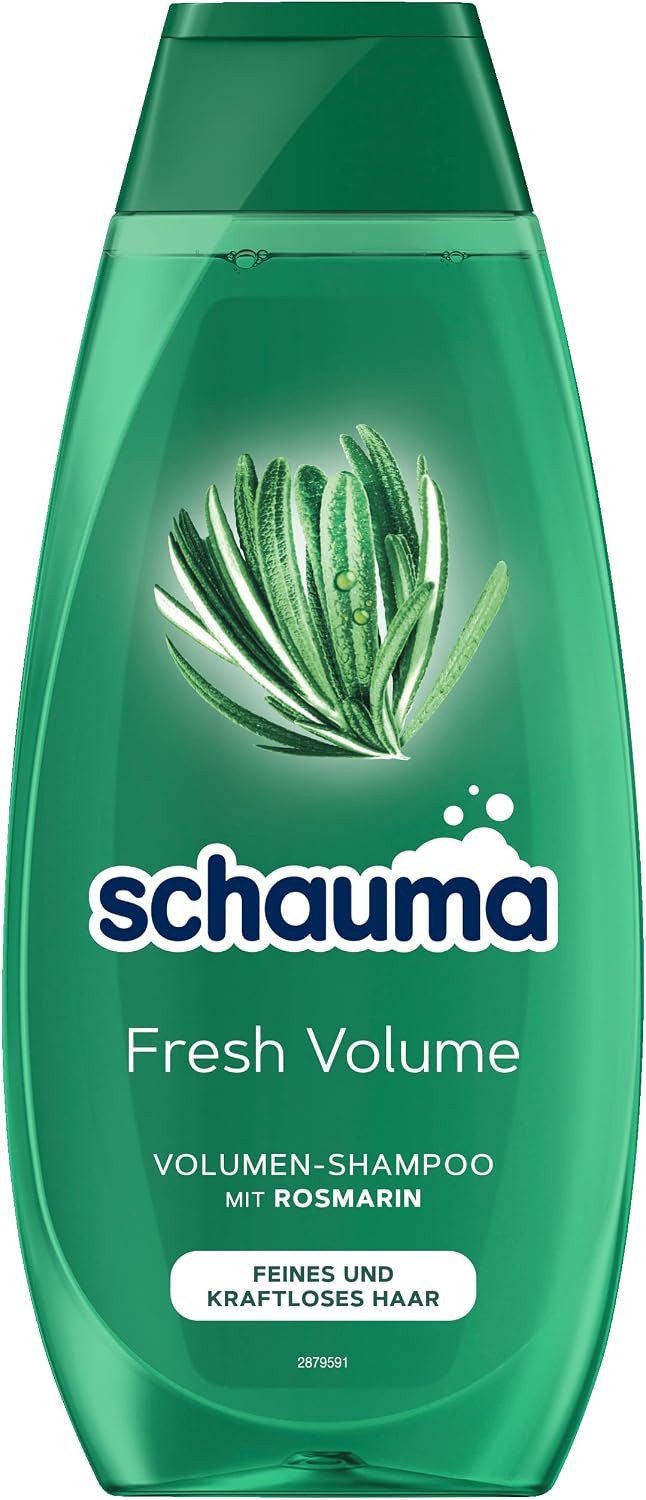 Schauma Haarshampoo 1x Schauma Volumen-Shampoo Fresh Volume 400 ml, 1-tlg., Shampoo für feines und kraftloses Haar, mit Rosmarin