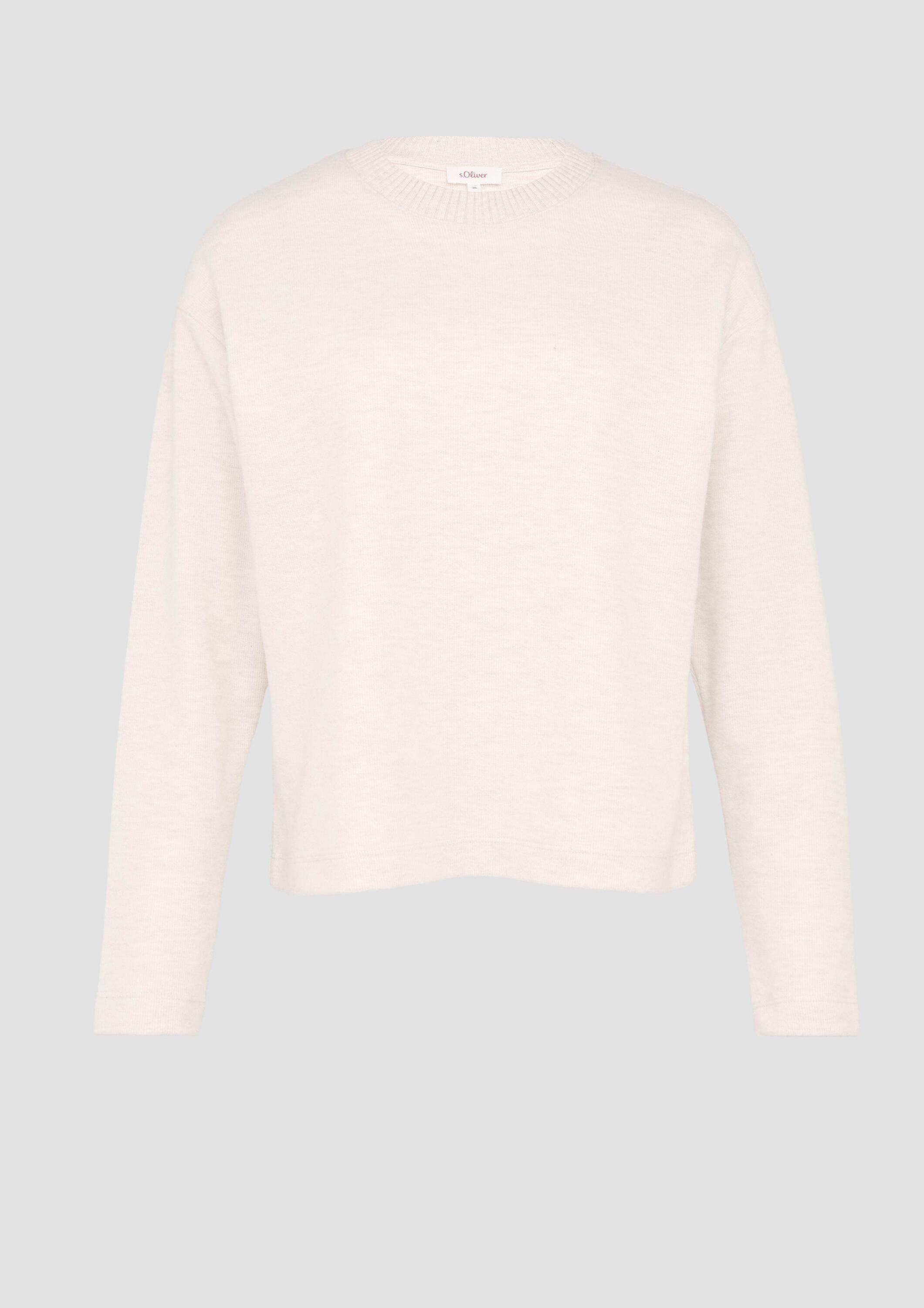 s.Oliver Sweatshirt Sweatshirt Weiches Sweatshirt mit Rippdetail am Kragen