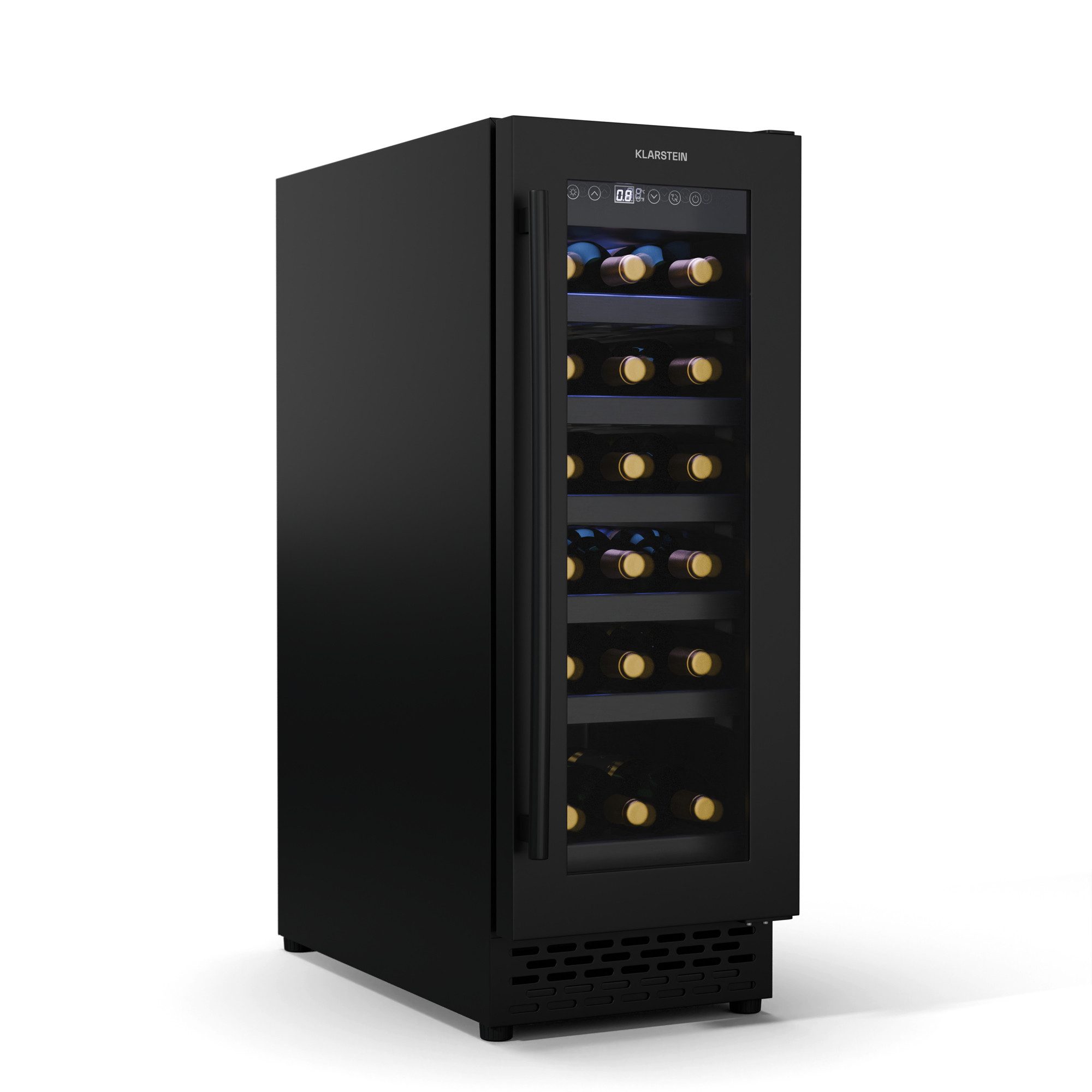 Klarstein Weinkühlschrank Vinovilla Uno 18, für 18 Standardflaschen á 0,75l,Wein Flaschenkühlschrank Weintemperierschrank Weinschrank Kühlschrank