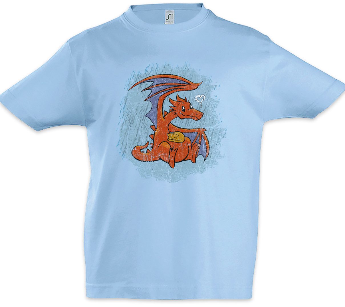Print-Shirt Dragon Cat Love Kinder T-Shirt Drache Drachen Katze Cats Tattoo