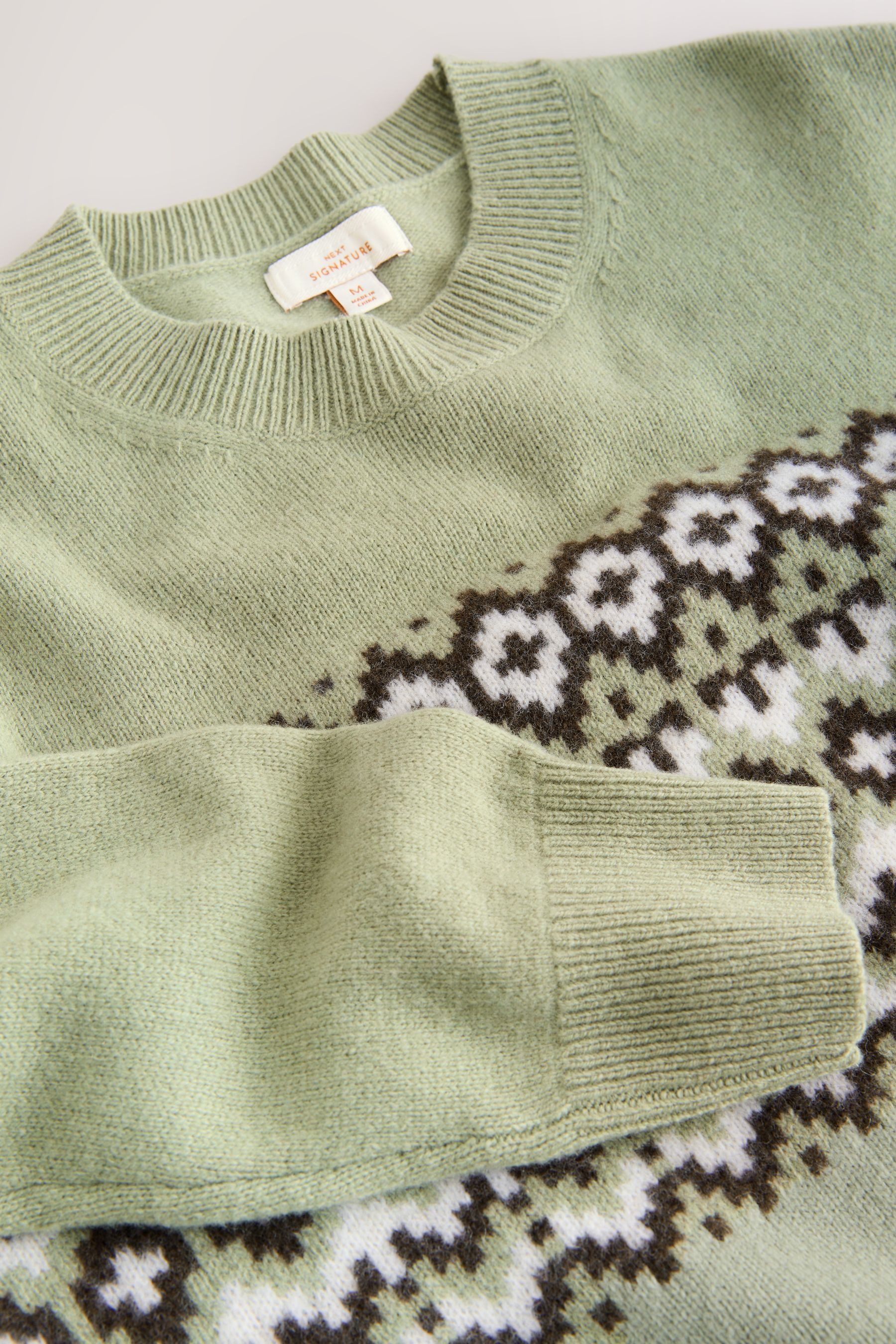 Next Norwegerpullover Regular Fit Signature Fairisle-Pullover, Merino (1-tlg)