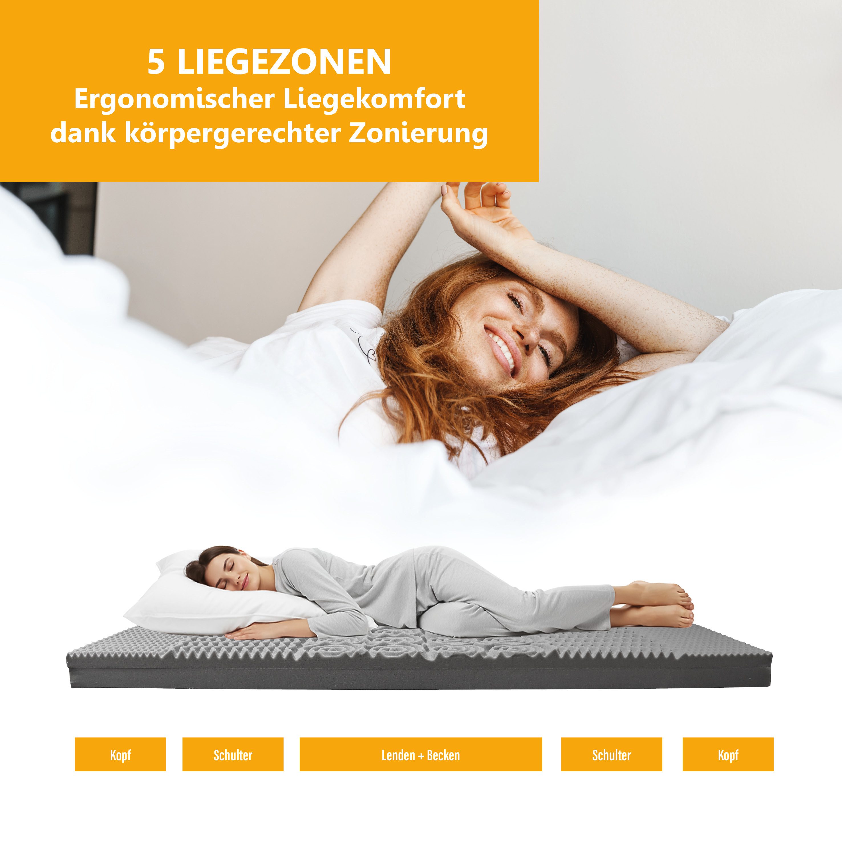 Kaltschaummatratze White Star KS atmungsaktiv, punktelastisch, ergonomische Liegezonen, Beco, 11 cm hoch, Allergikergeeignet, wendbar, waschbarer bis 60 °C, 80x – Bild 3 von 5