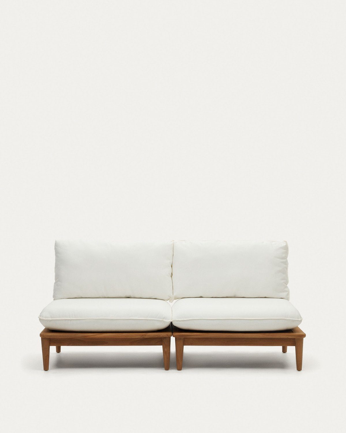 Natur24 Sofa Set aus zwei modularen Sesseln Portitxol 180 x 65 x 90 cm weiß braun | Alle Sofas
