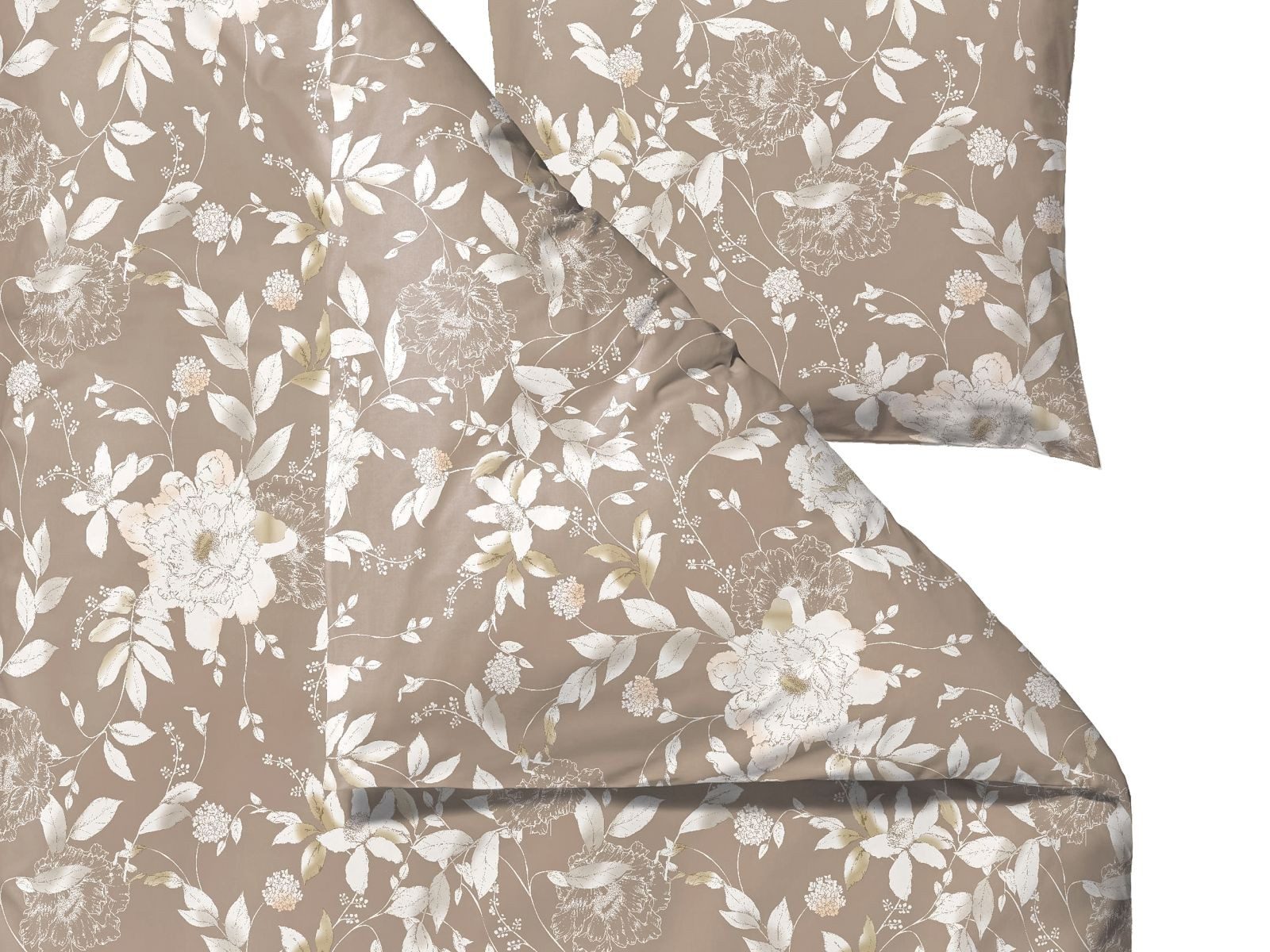 Södahl Bettwäsche Garden Bloom, Satin, 2 teilig, 135x200cm, skandinavischer Blumenlook, Satin