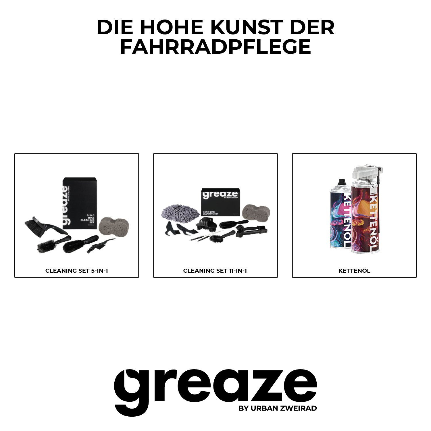 URBAN ZWEIRAD Fahrradketten greaze 11in1 Fahrrad Reinigungsset - Kettenbürste + Reinigungsbürste