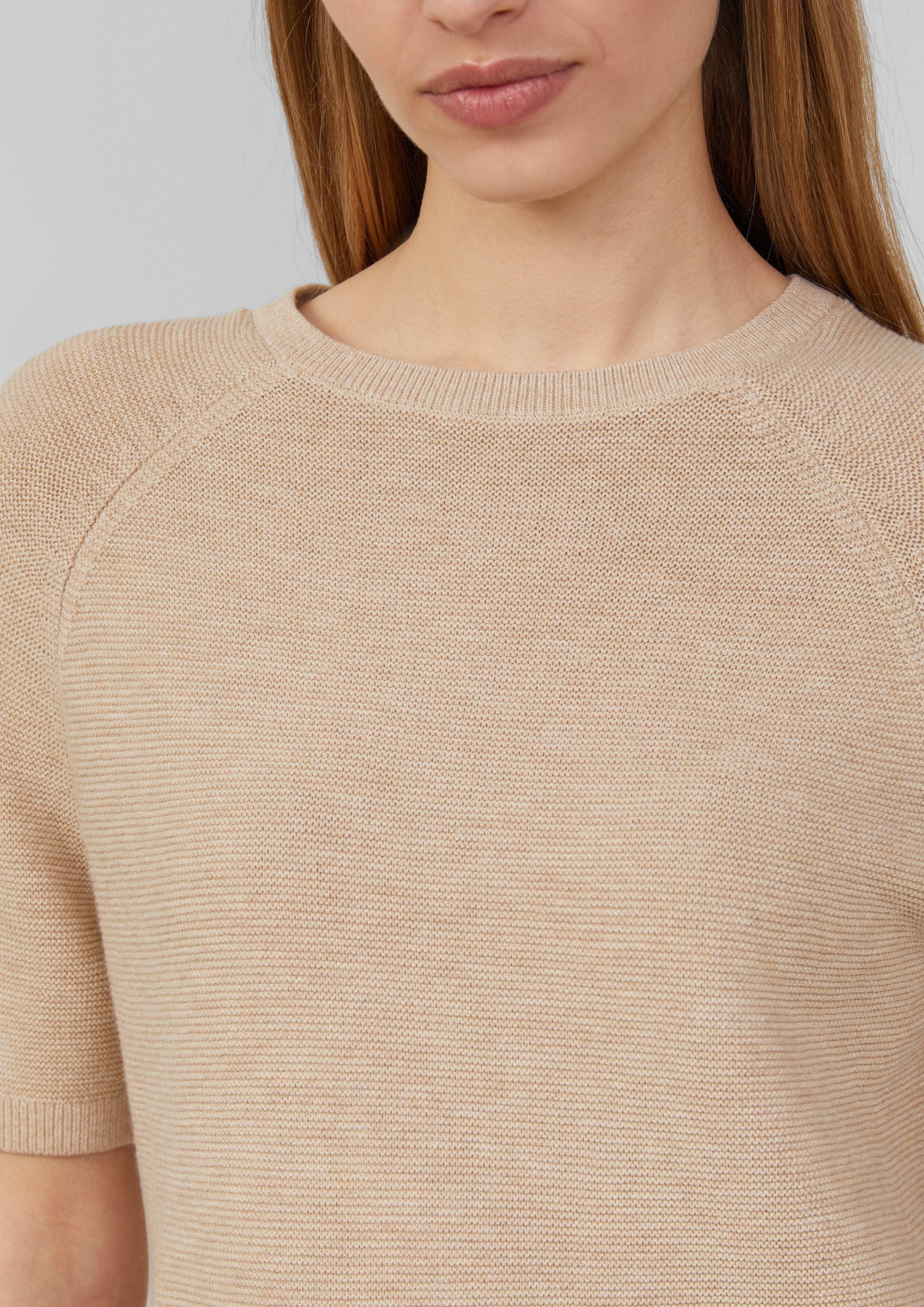 s.Oliver Strickpullover Kurzarm-Strickpullover aus Baumwollmix günstig online kaufen
