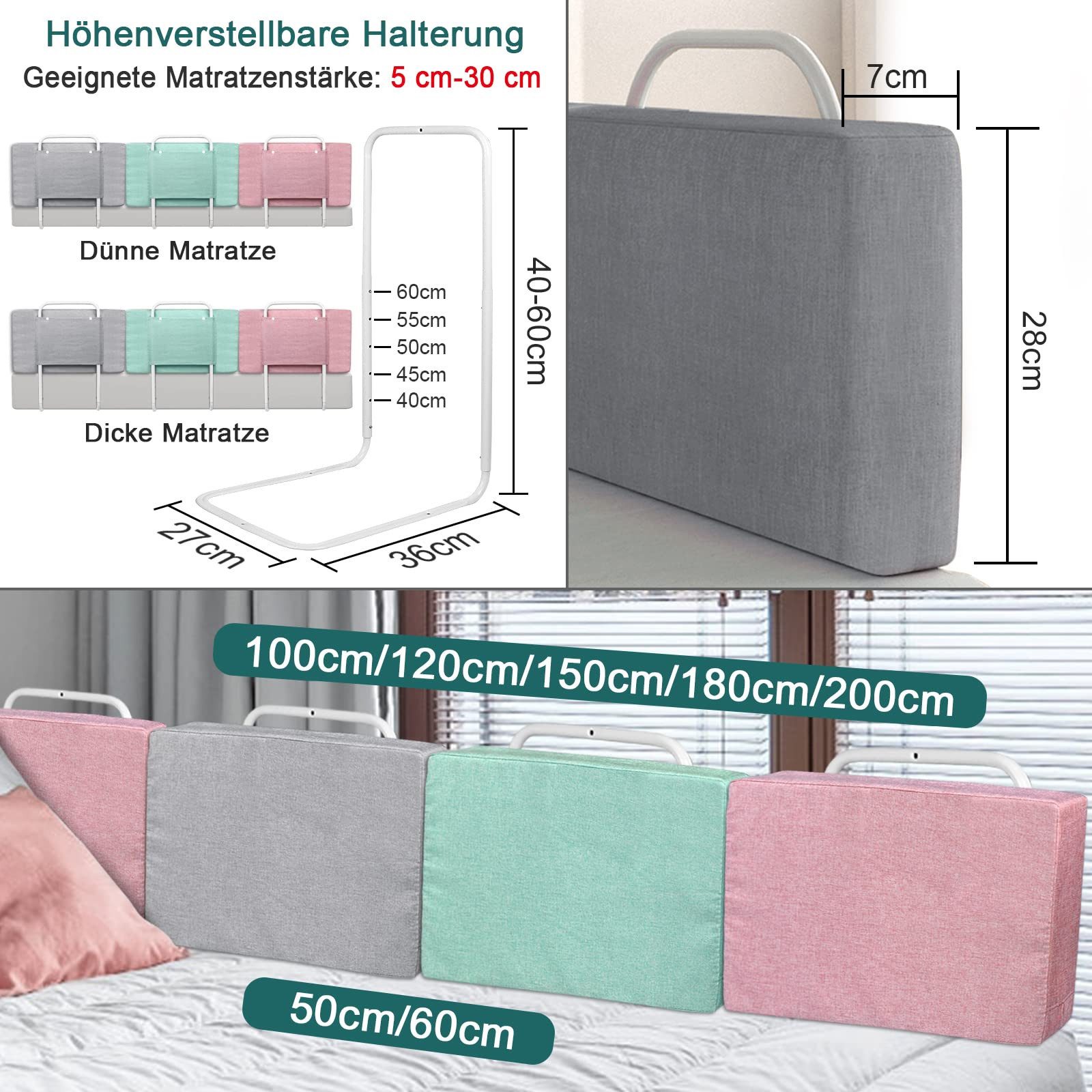 AUFUN Bettschutzgitter Bettschutzgitter 50cm/60cm, 40-60cm Verstellbares günstig online kaufen