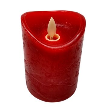 ToCi LED-Kerze 4x LED Kerzen Rot mit Timer bewegliche Flamme flammenlose Echtwachs