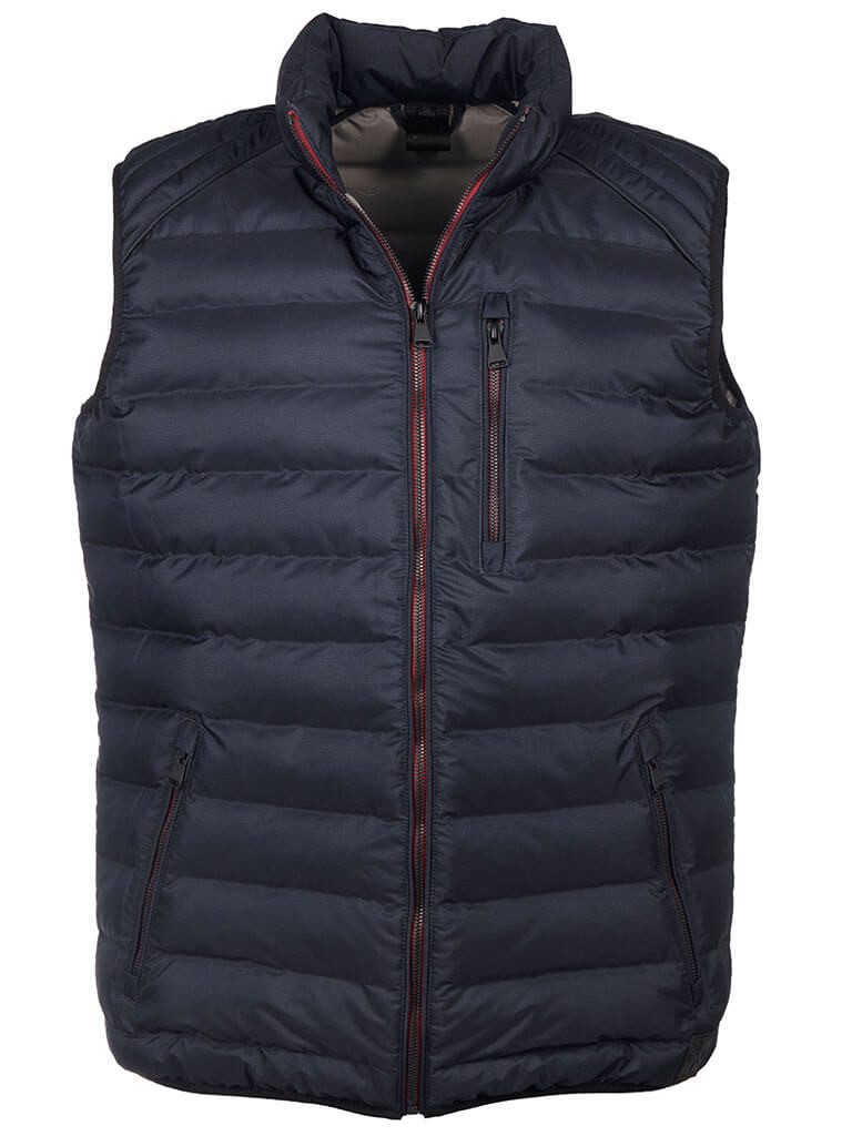 CROSSFIELD Steppweste Herren Weste gesteppt Unifarben mit Stehkragen und Reißverschluss